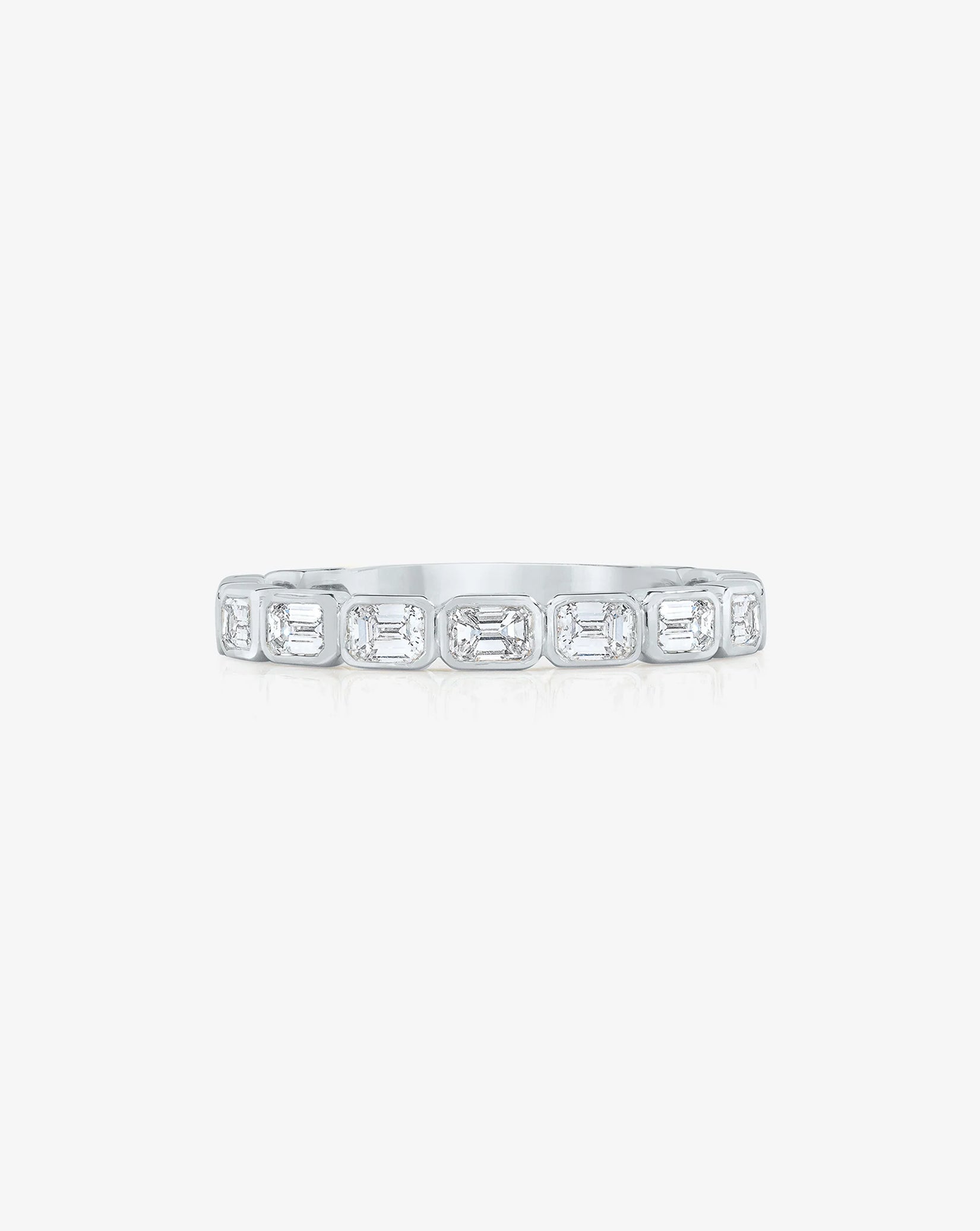 Lab Diamond Sideways Emerald Bezel Band