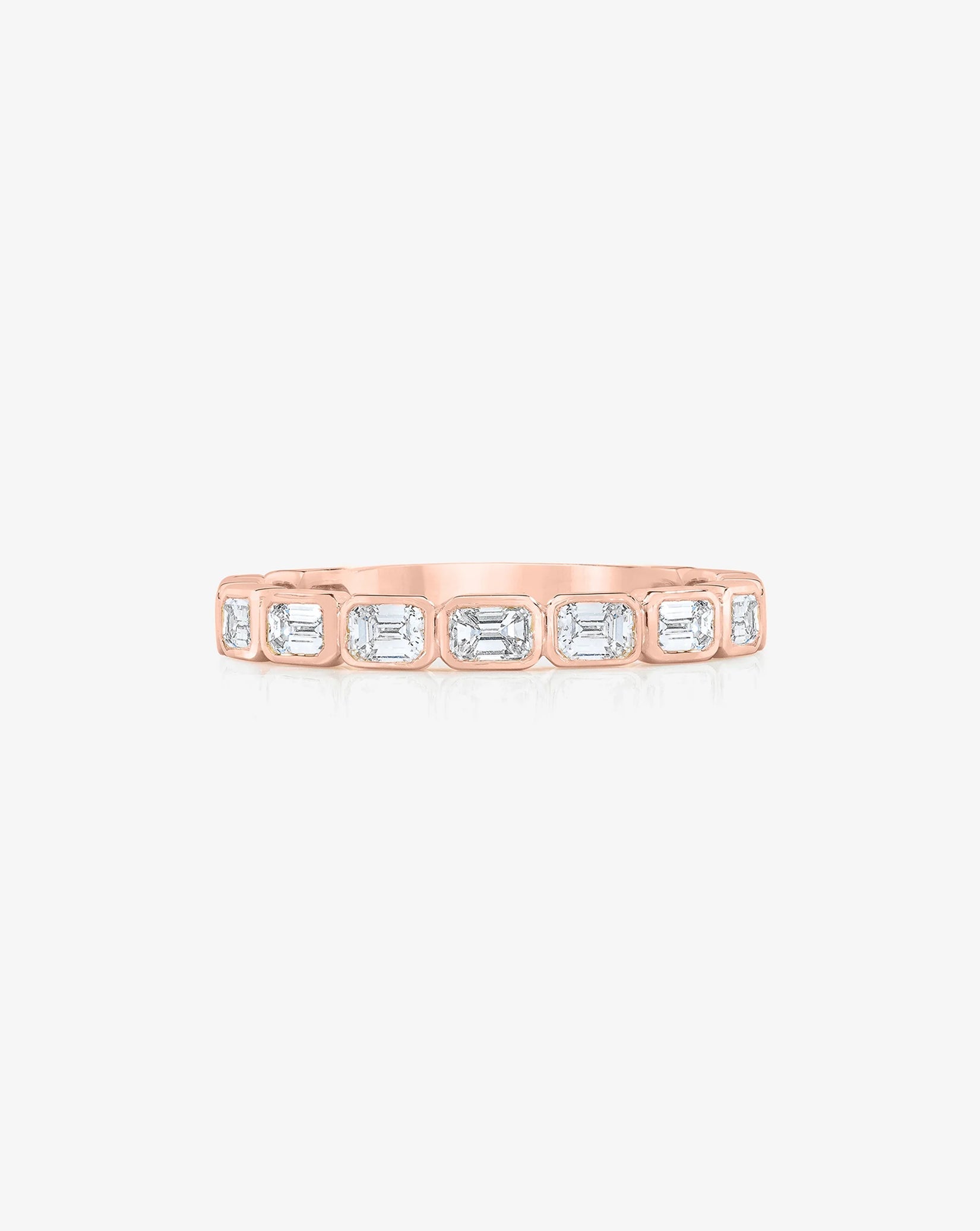 Lab Diamond Sideways Emerald Bezel Band