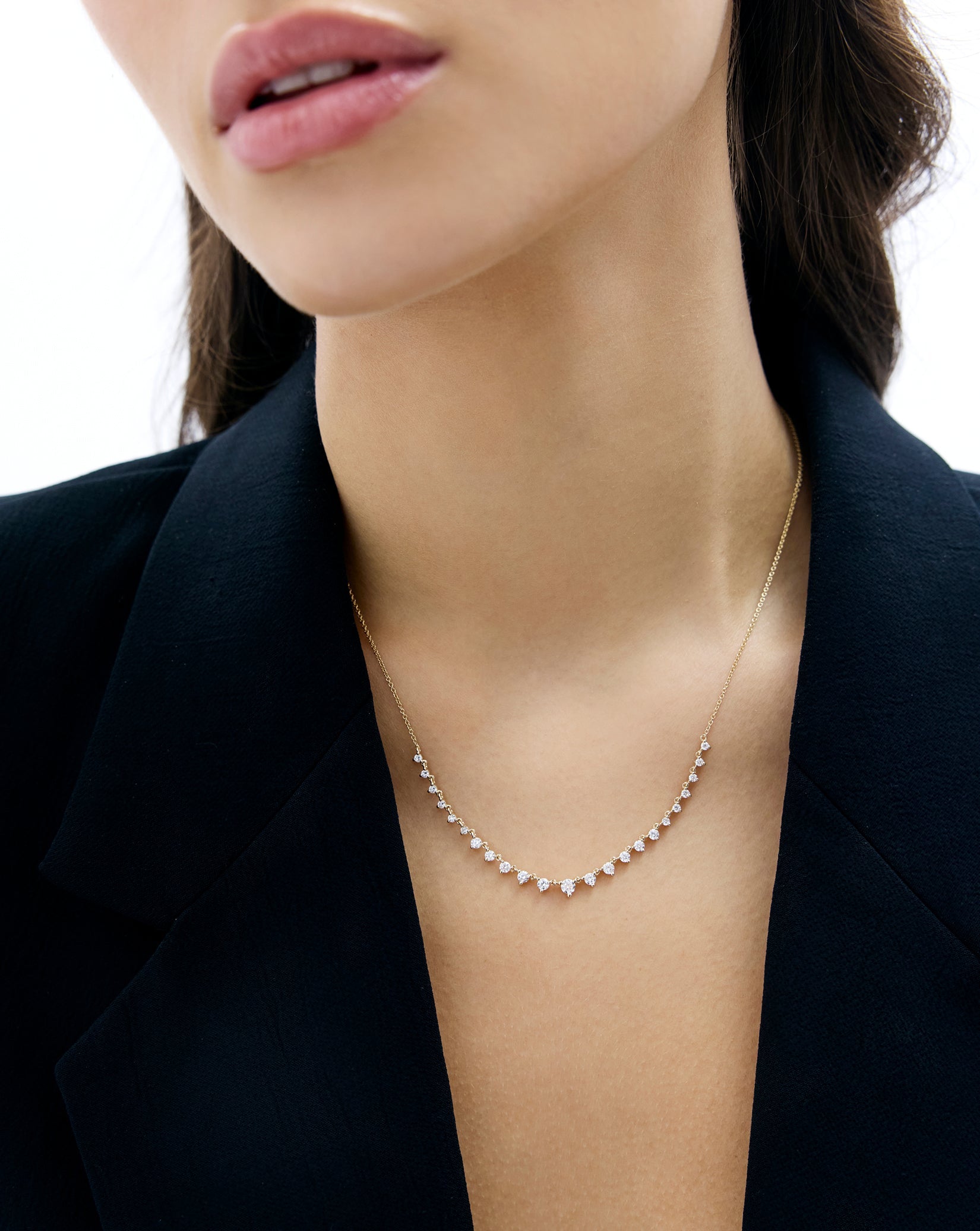 Graduated Lab Diamond Layering Necklace