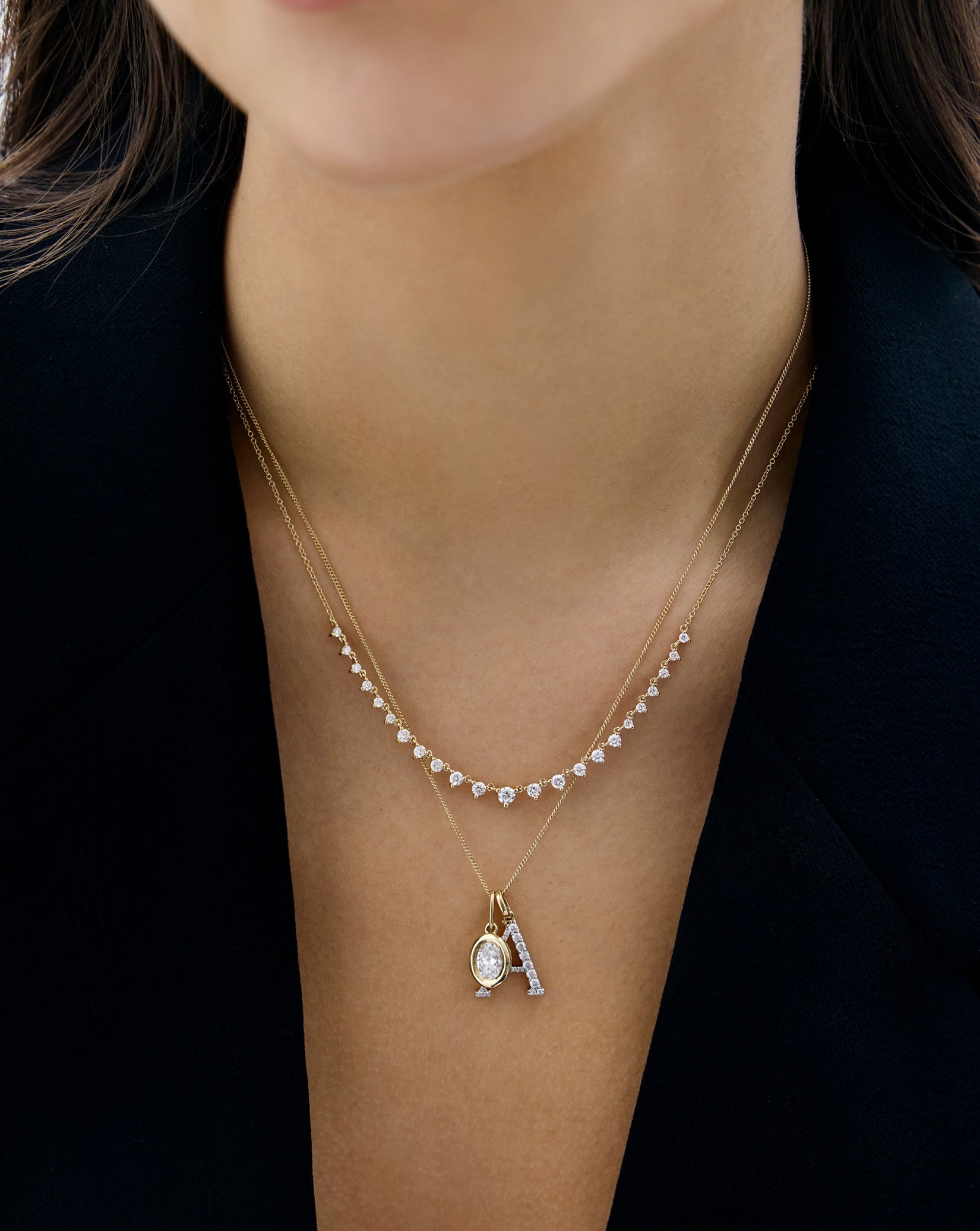 Graduated Lab Diamond Layering Necklace