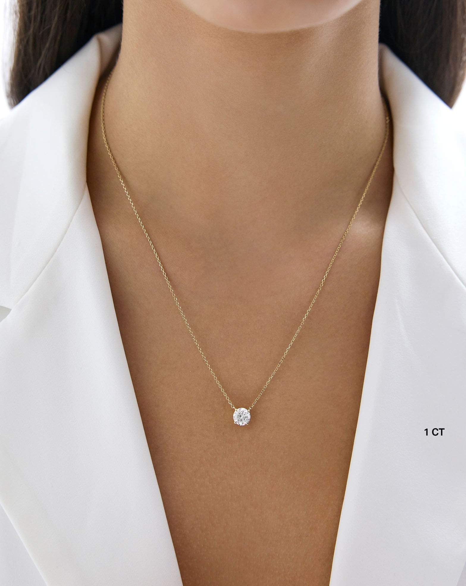 Round Lab Diamond Necklace