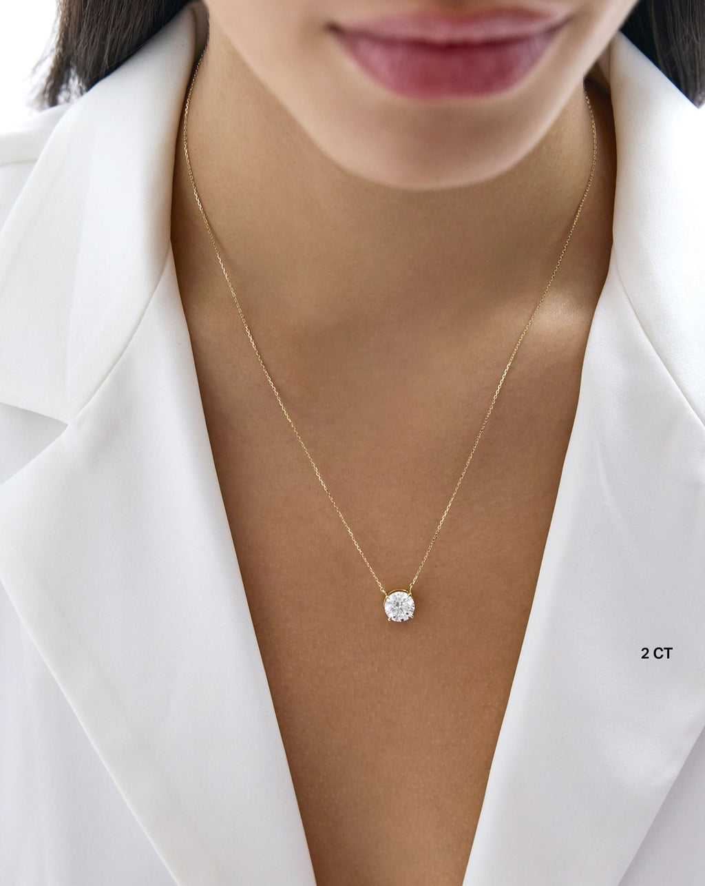 Round Lab Diamond Necklace