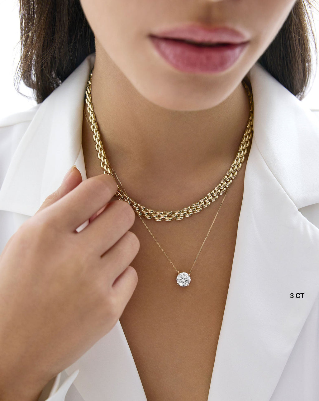 Round Lab Diamond Necklace