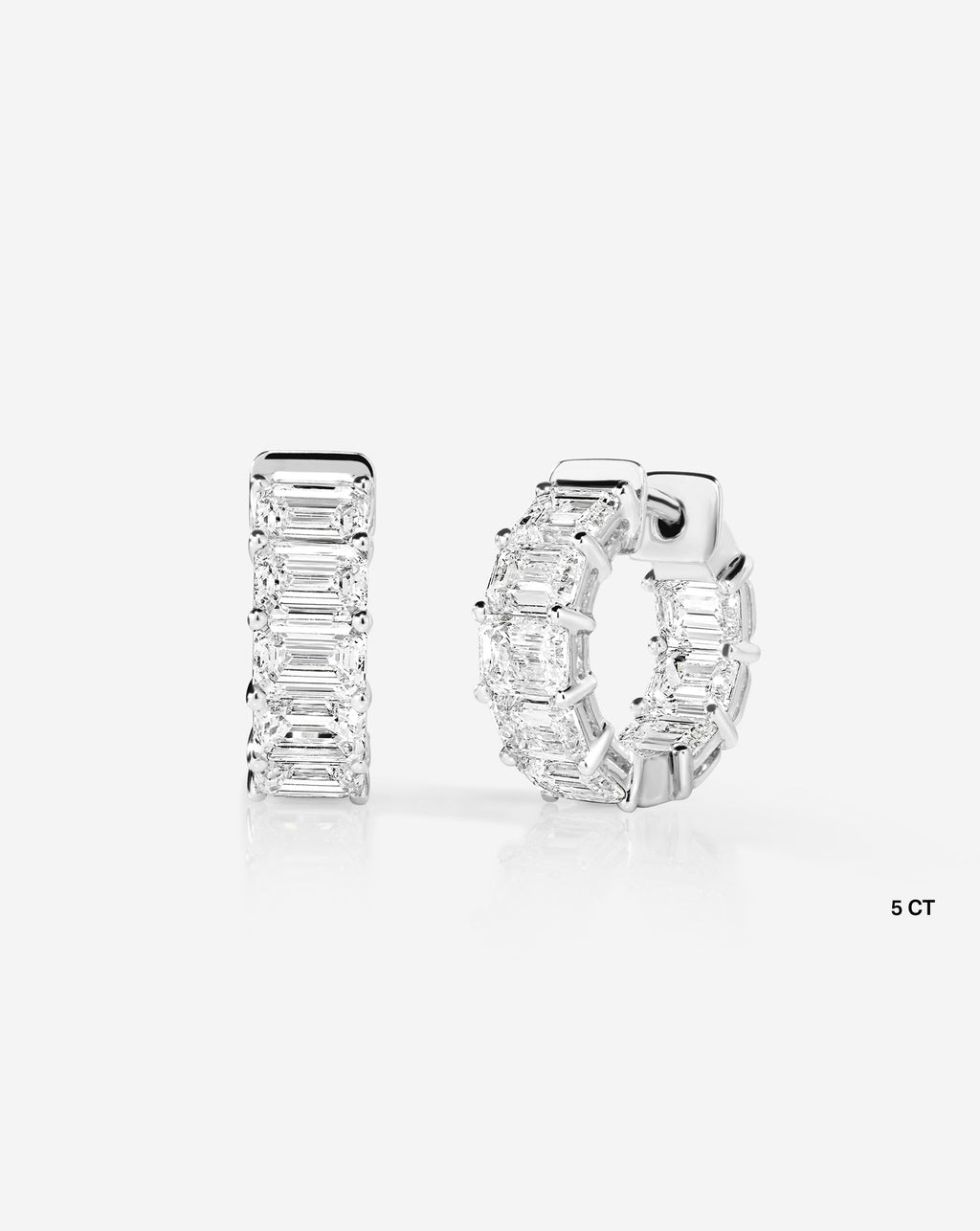 Emerald Lab Diamond Huggies