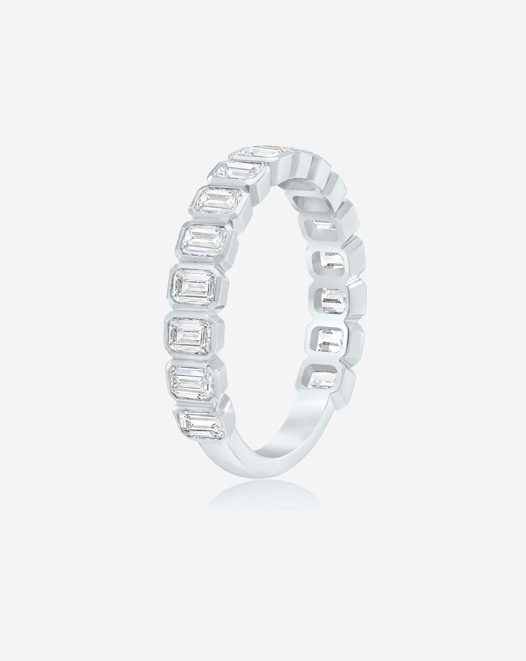 Lab Diamond Emerald Bezel 3/4 Band