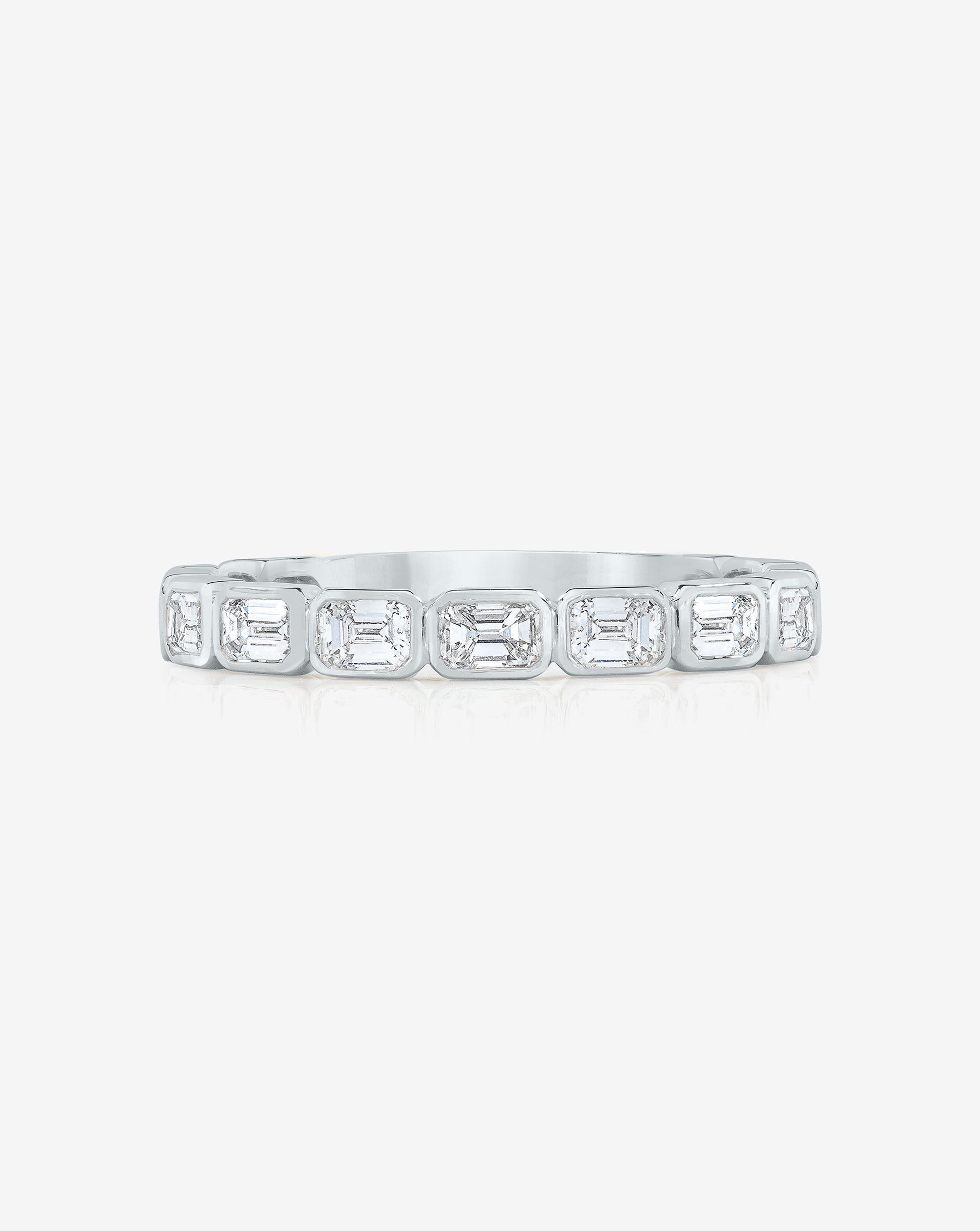 Sideways Emerald Bezel Band