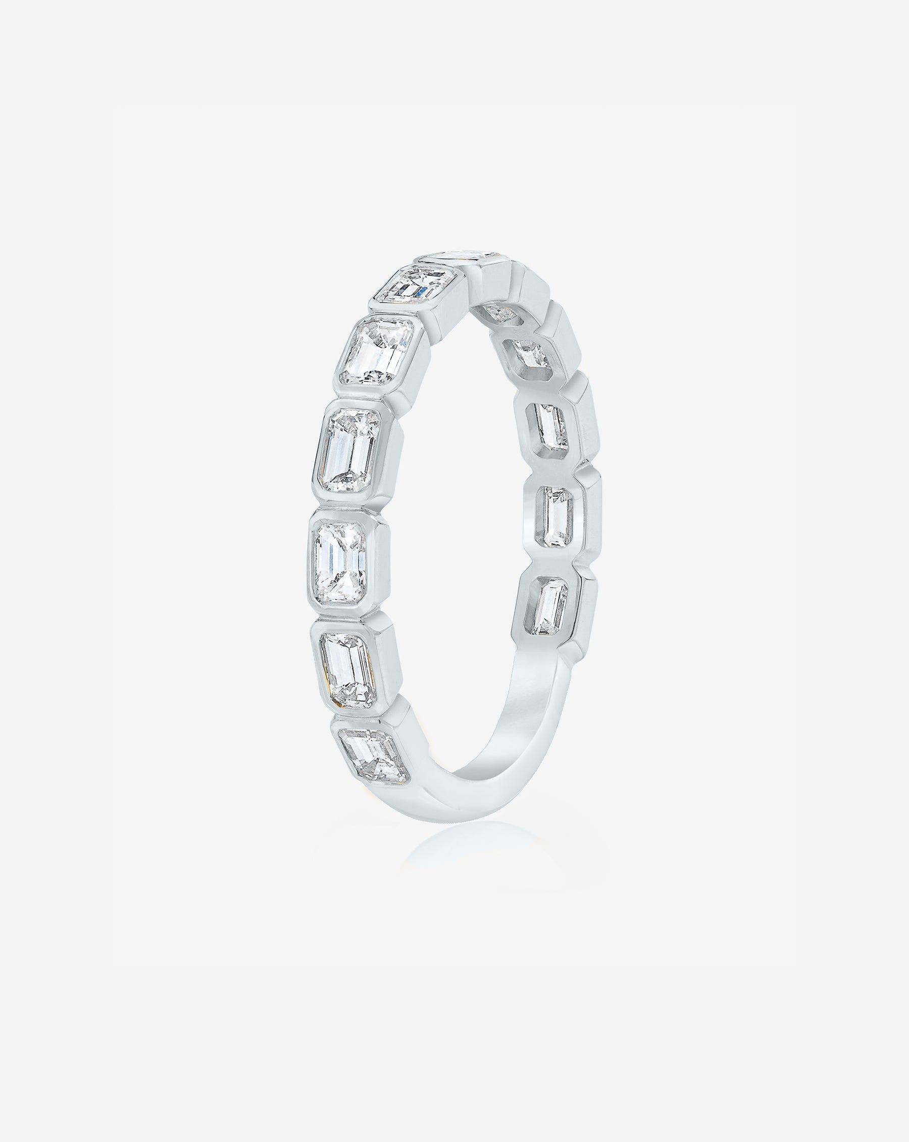 Lab Diamond Sideways Emerald Bezel Band