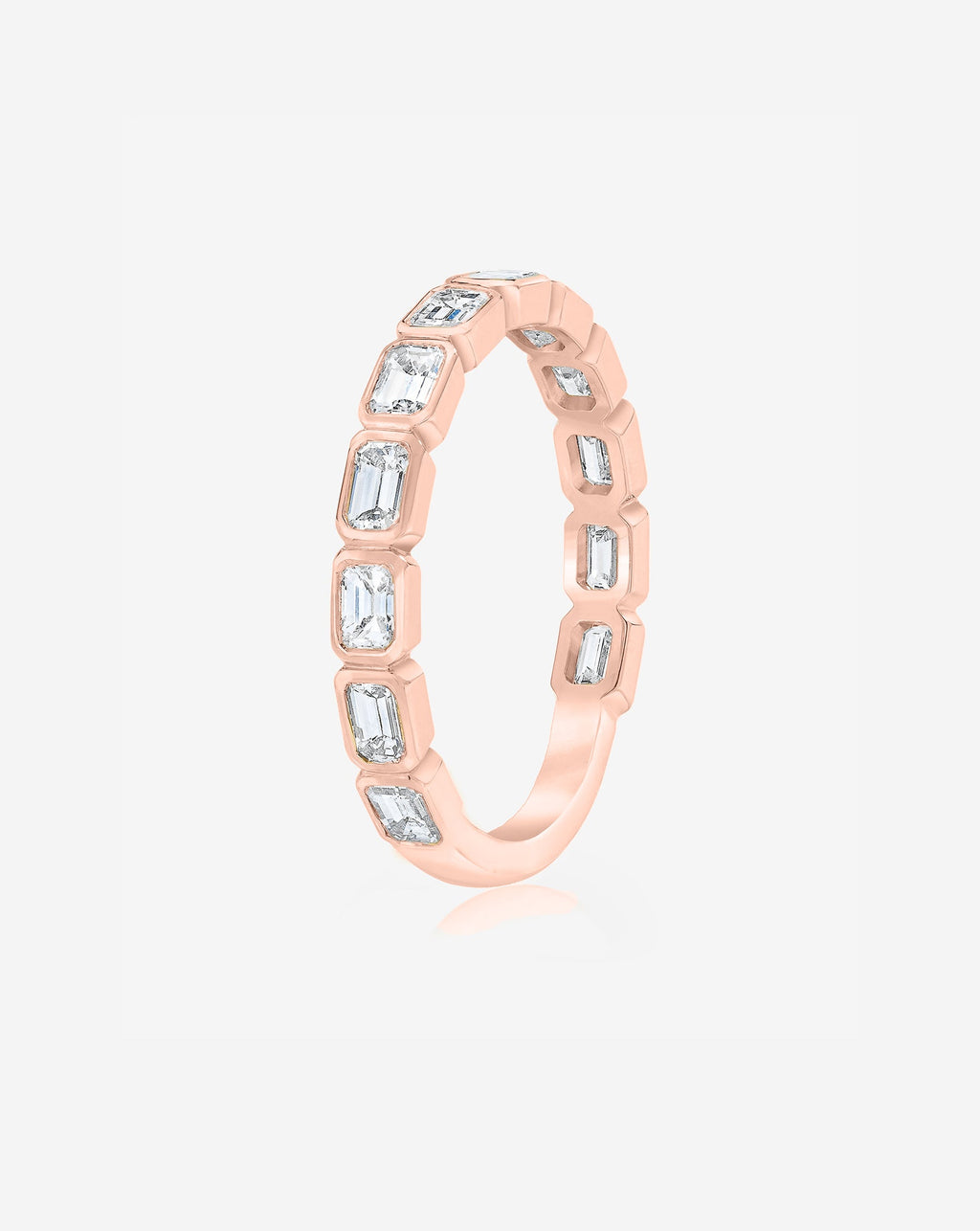 Lab Diamond Sideways Emerald Bezel Band