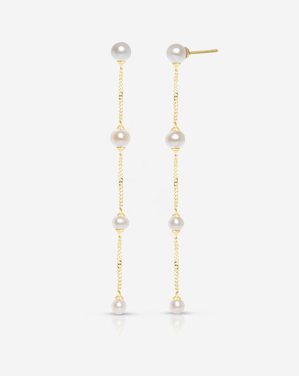 Pearl Station Drop Earrings
