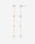 Pearl Station Drop Earrings
