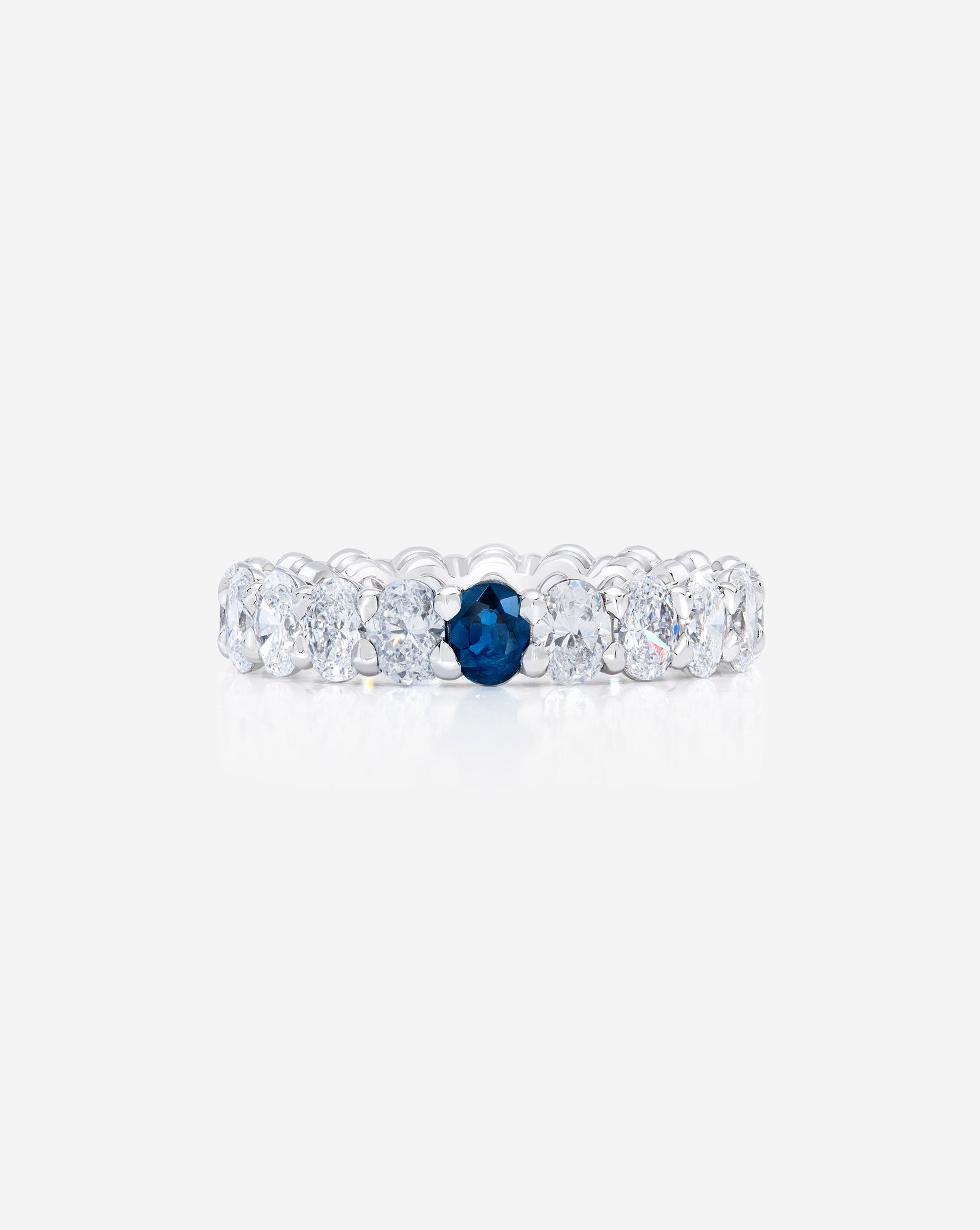 Oval Diamond and Birthstone Eternity Band
