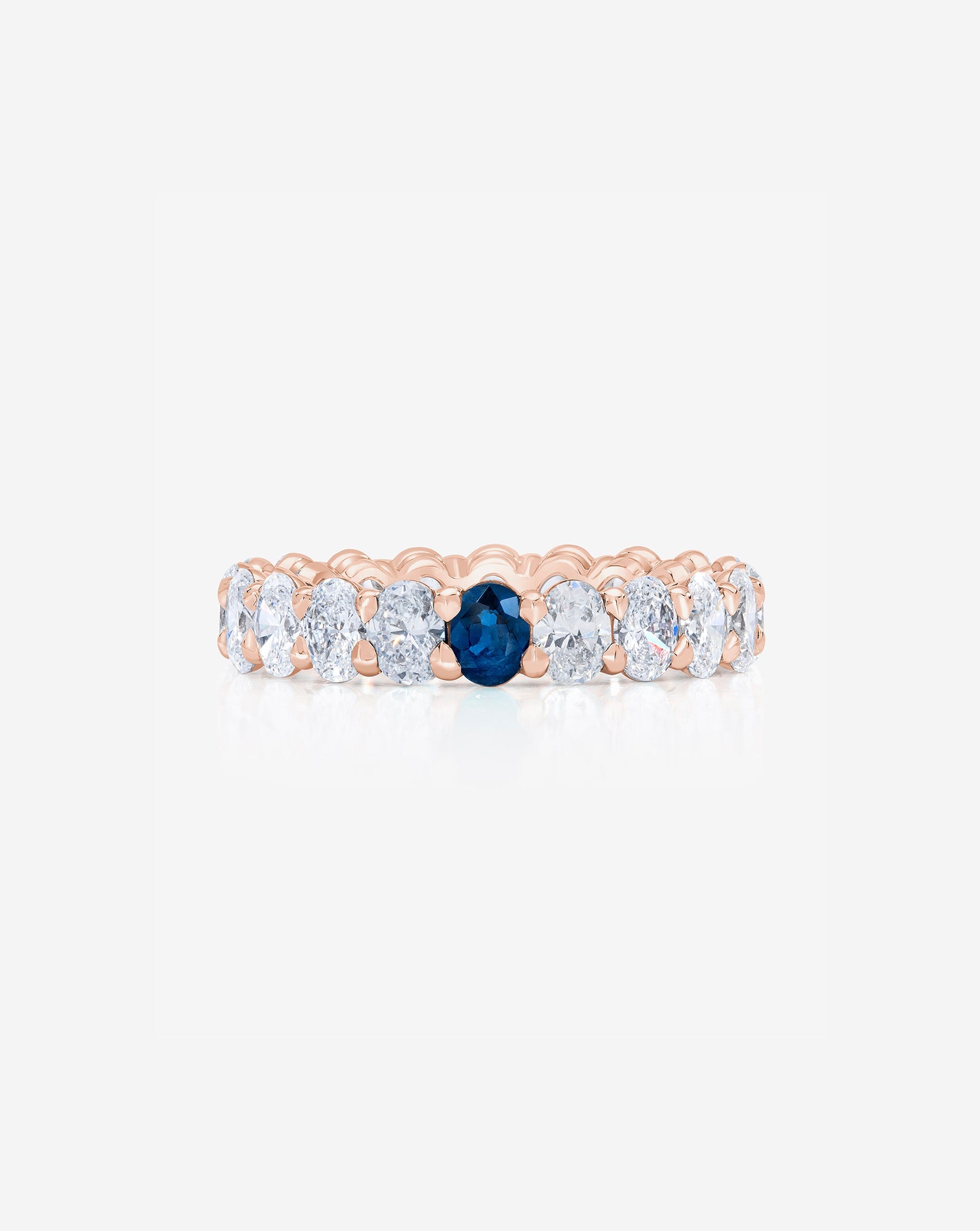Oval Diamond and Birthstone Eternity Band