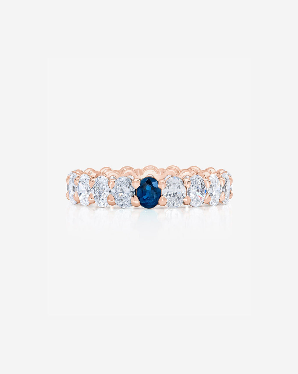 Oval Lab Diamond and Birthstone Eternity Band