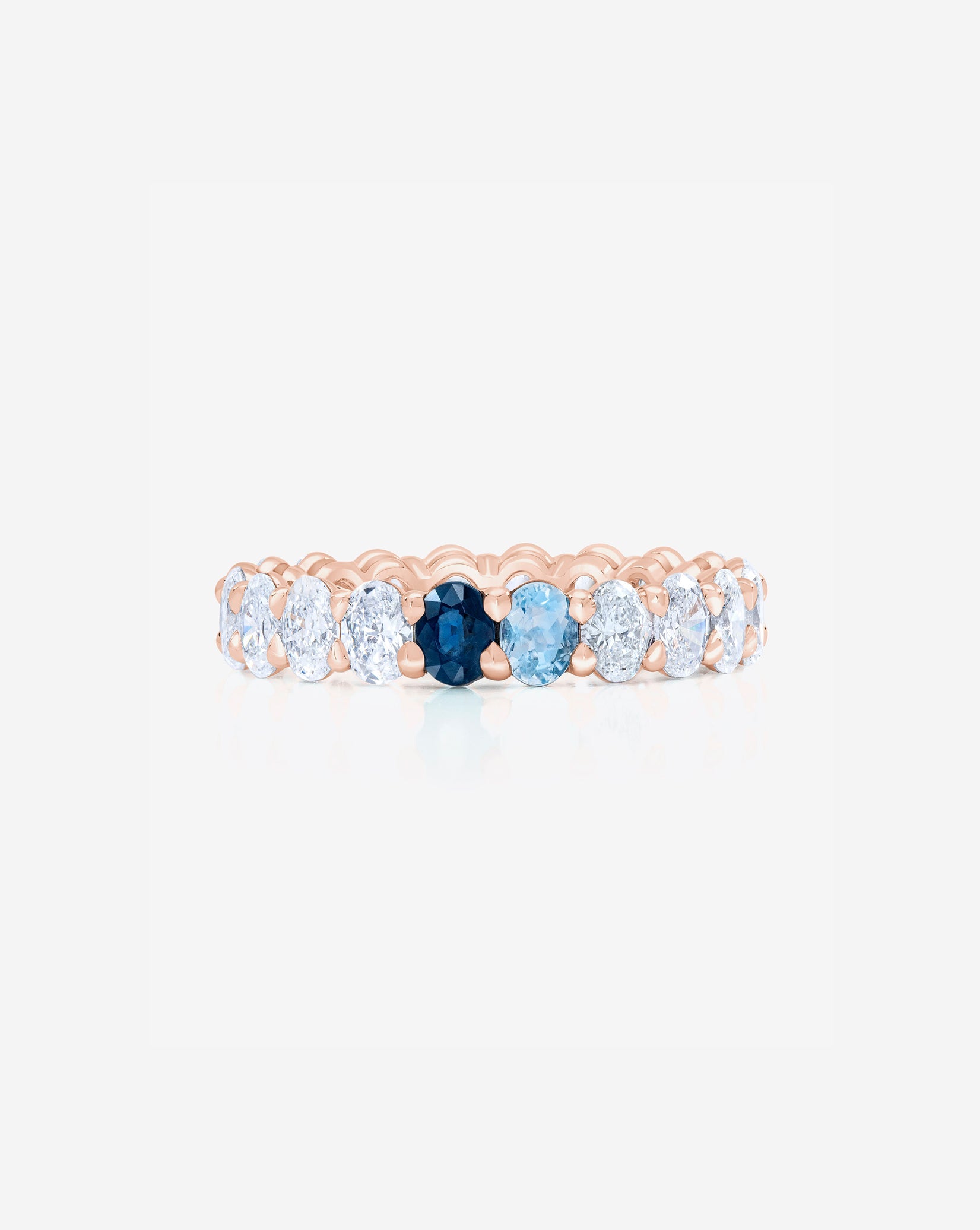 Oval Lab Diamond and Birthstone Eternity Band
