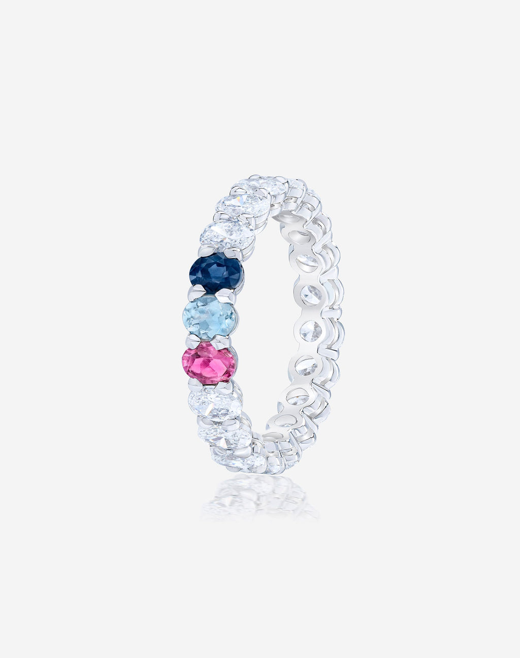 Oval Diamond and Birthstone Eternity Band