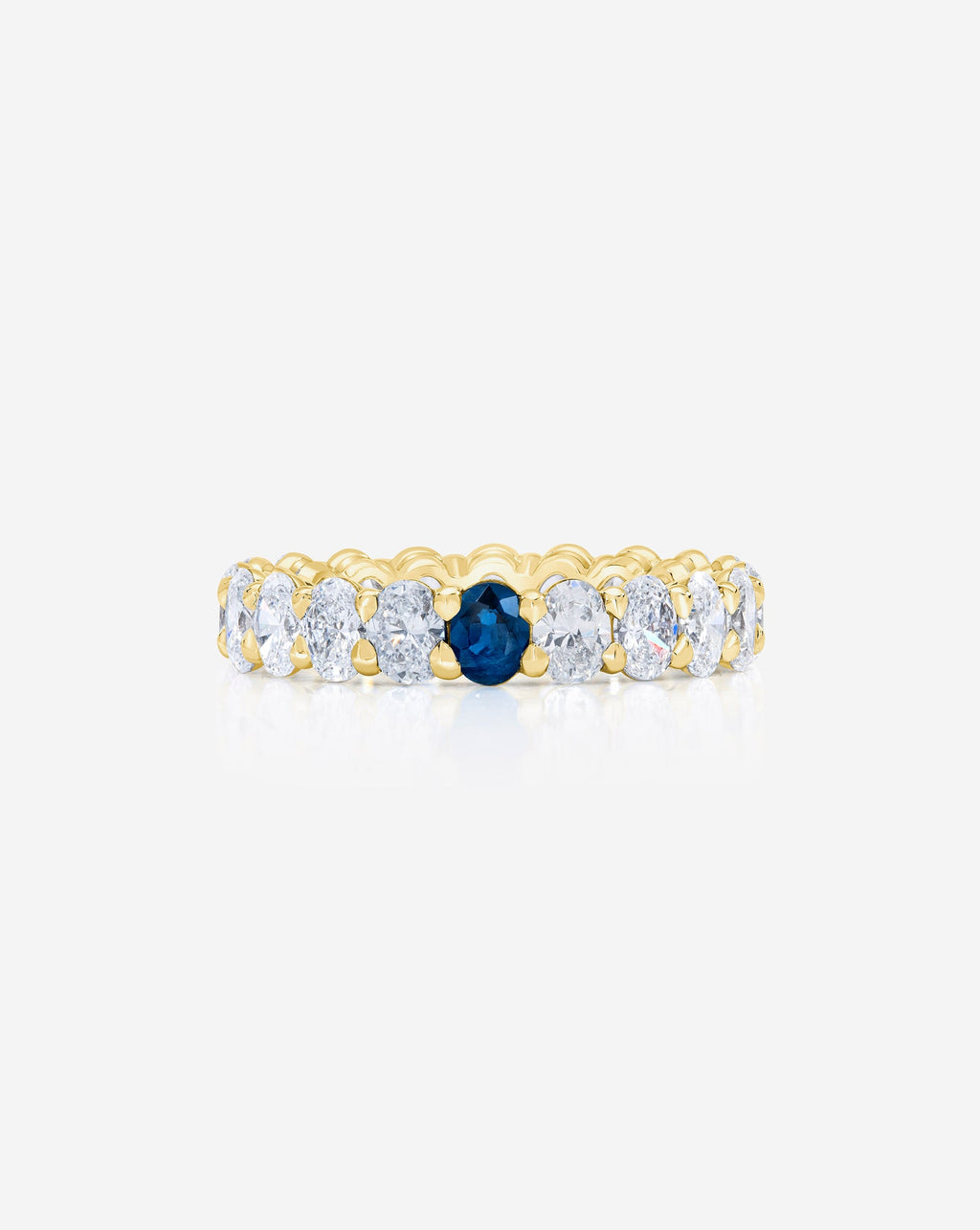 Oval Diamond and Birthstone Eternity Band