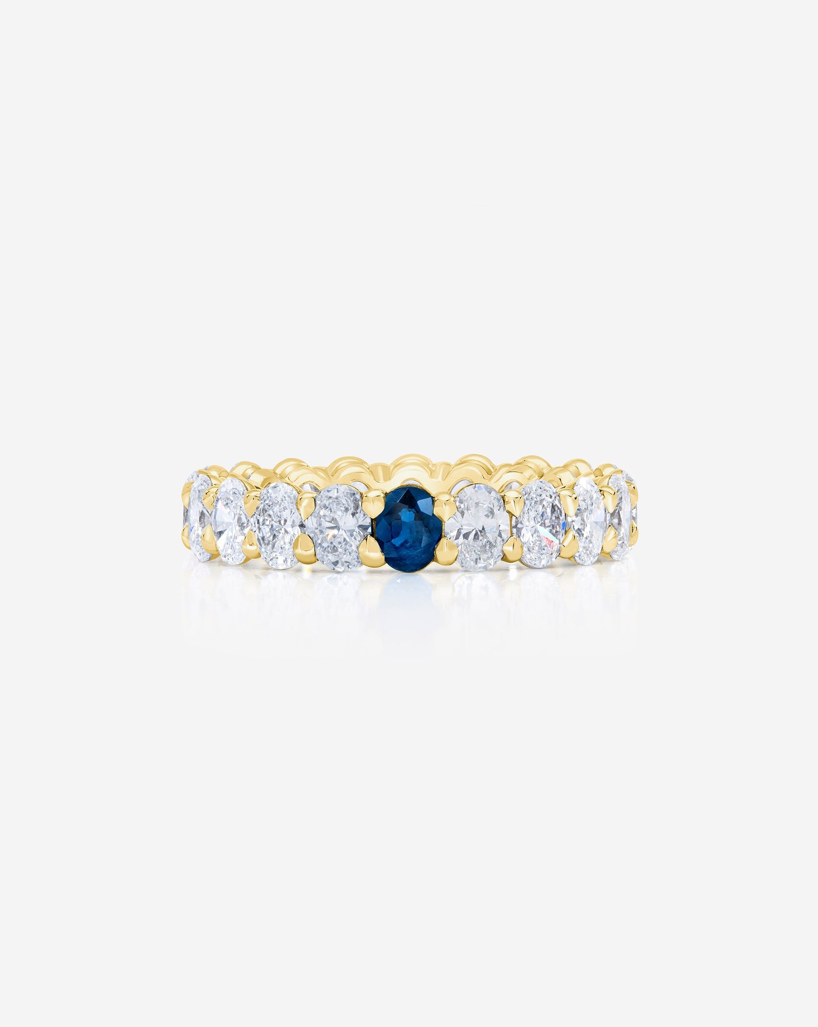 Oval Diamond and Birthstone Eternity Band