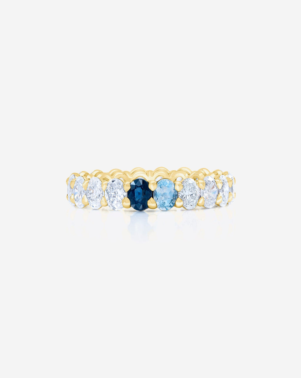 Oval Diamond and Birthstone Eternity Band