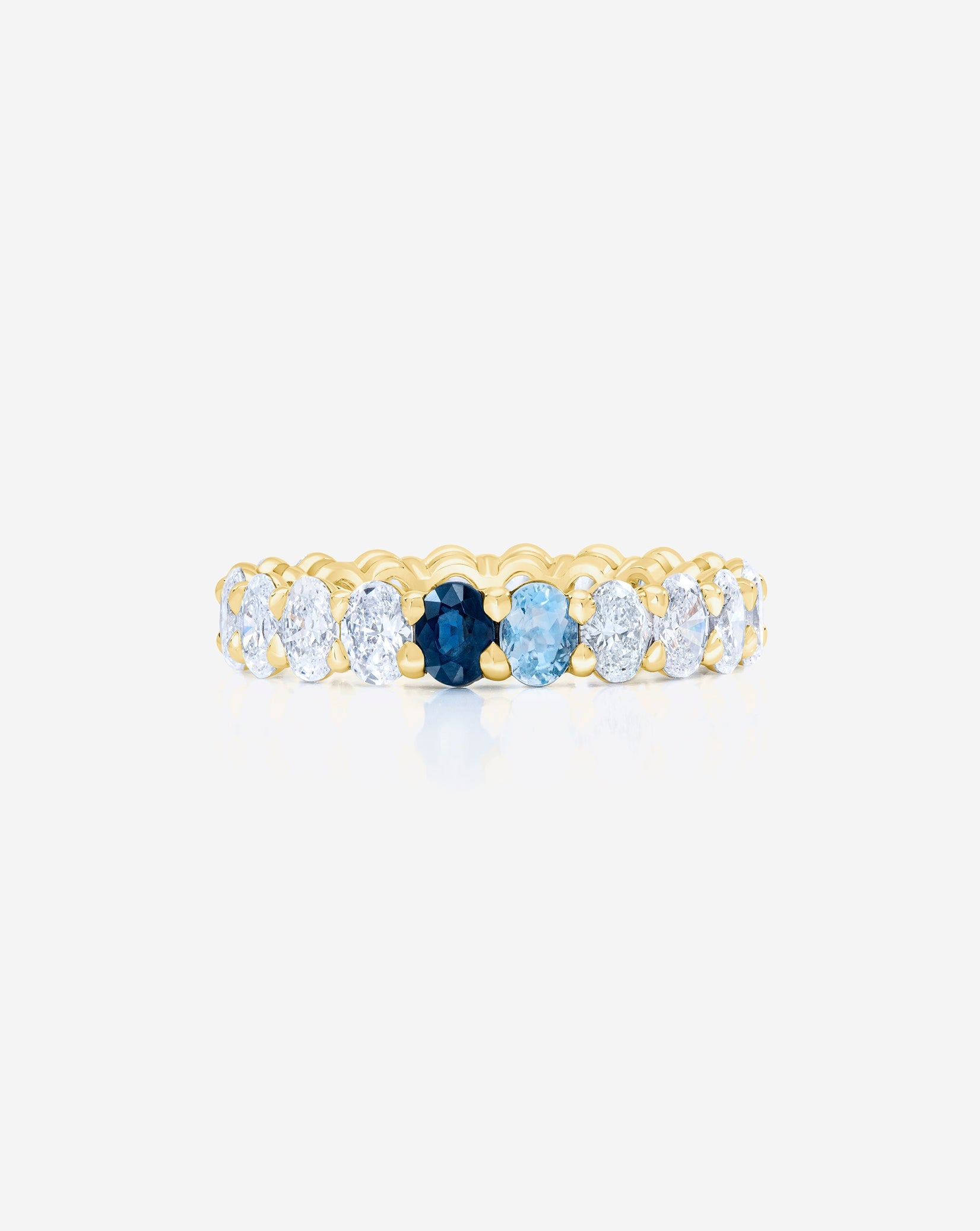 Oval Lab Diamond and Birthstone Eternity Band