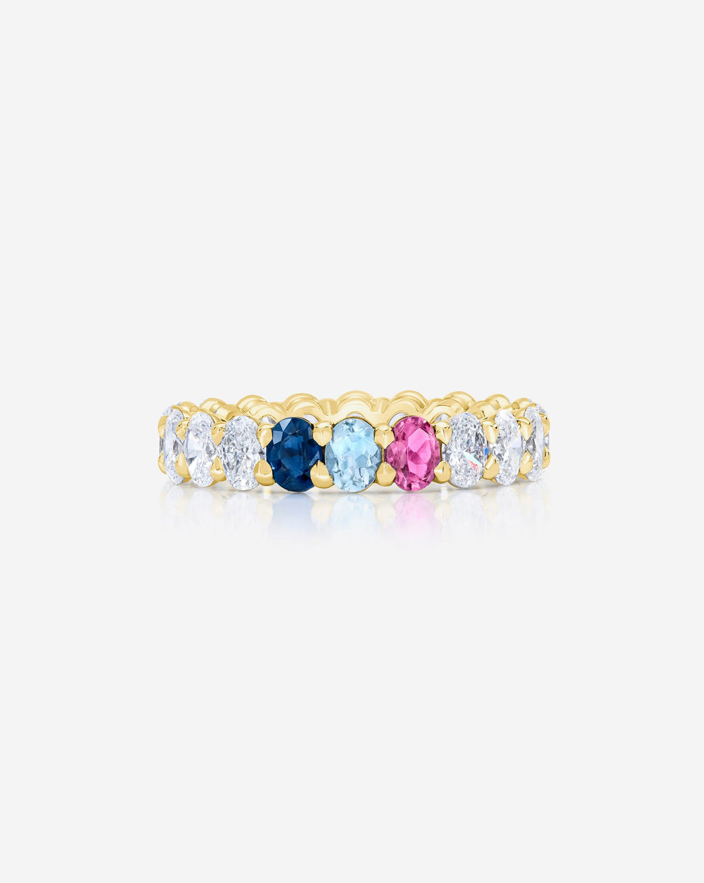 Oval Lab Diamond and Birthstone Eternity Band