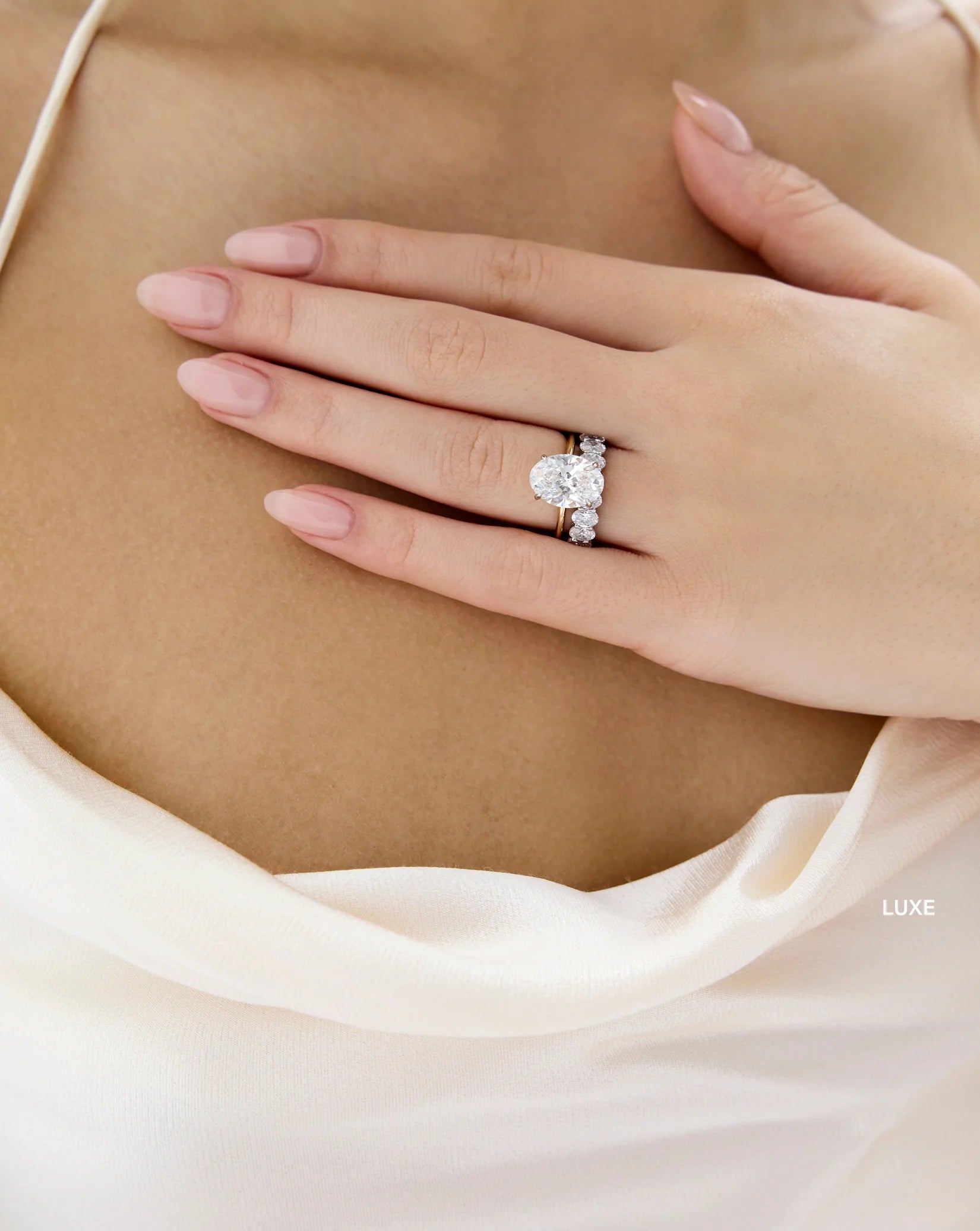 Oval 3/4 Diamond Band