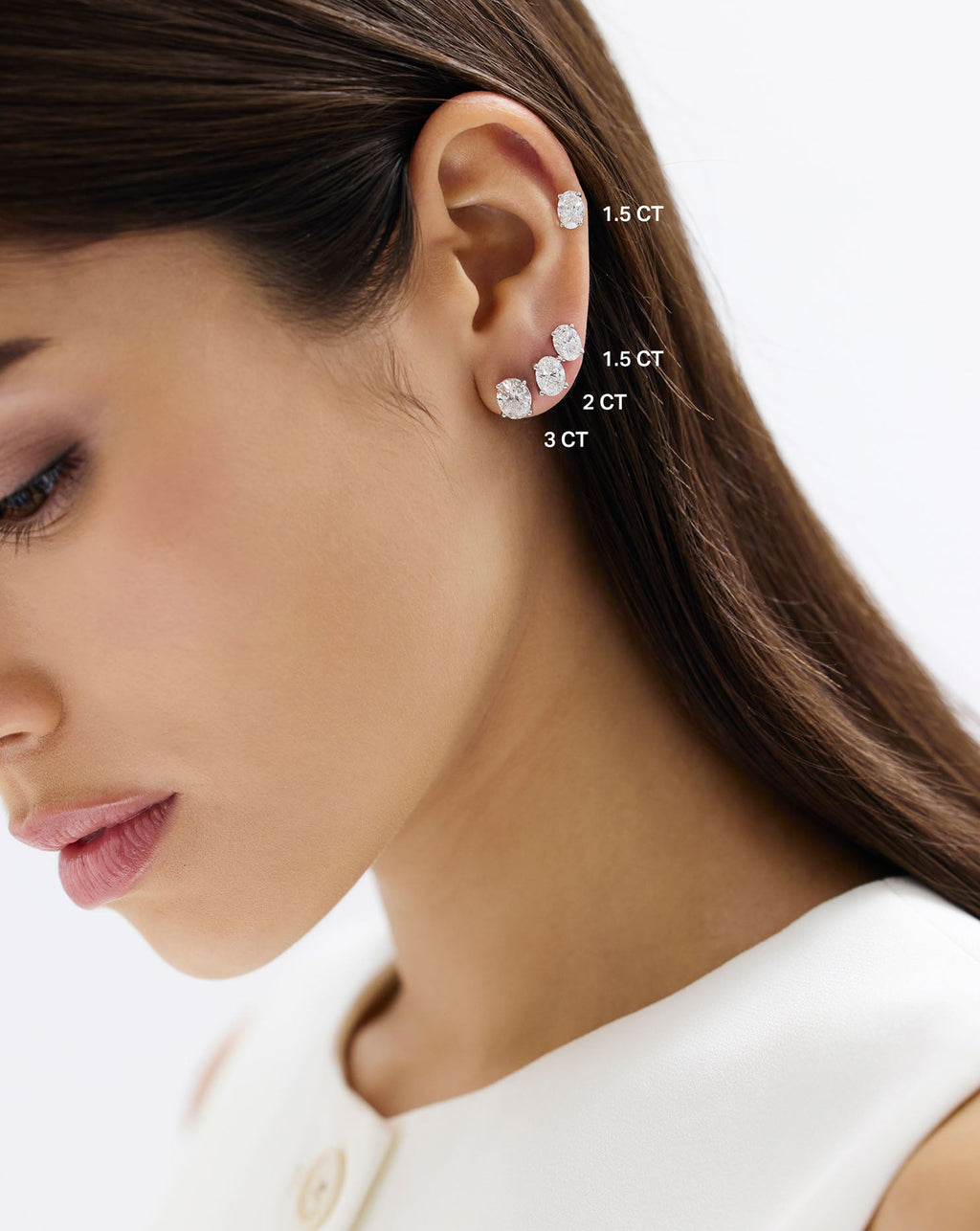 Oval Lab Diamond Studs