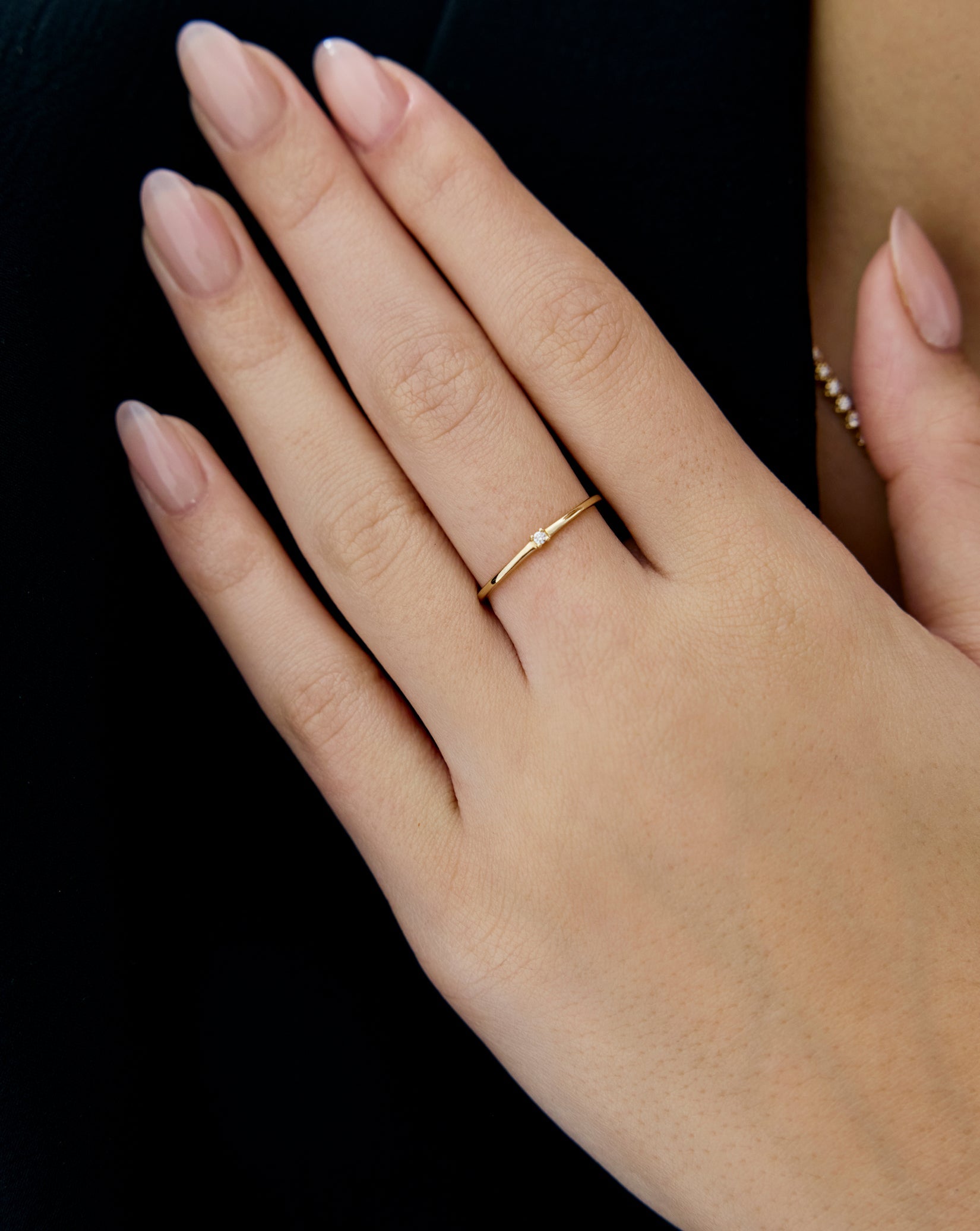 Petite Single Round Diamond Ring