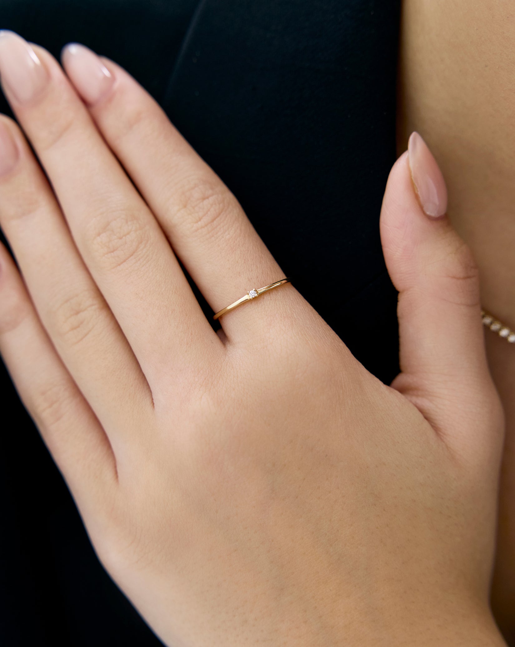 Petite Single Round Diamond Ring