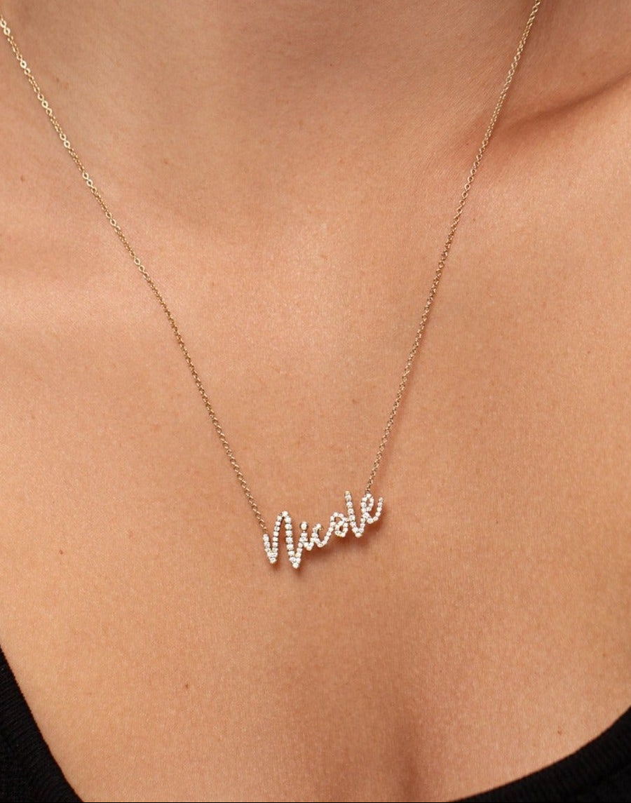 Personalized Diamond Script Name Necklace