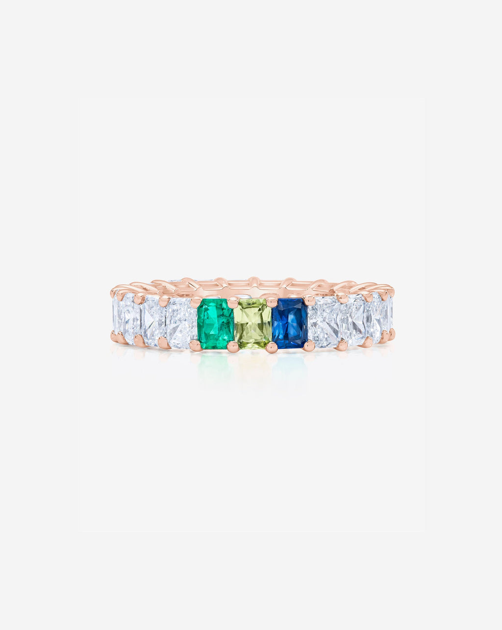 Radiant Lab Diamond and Birthstone Eternity Band
