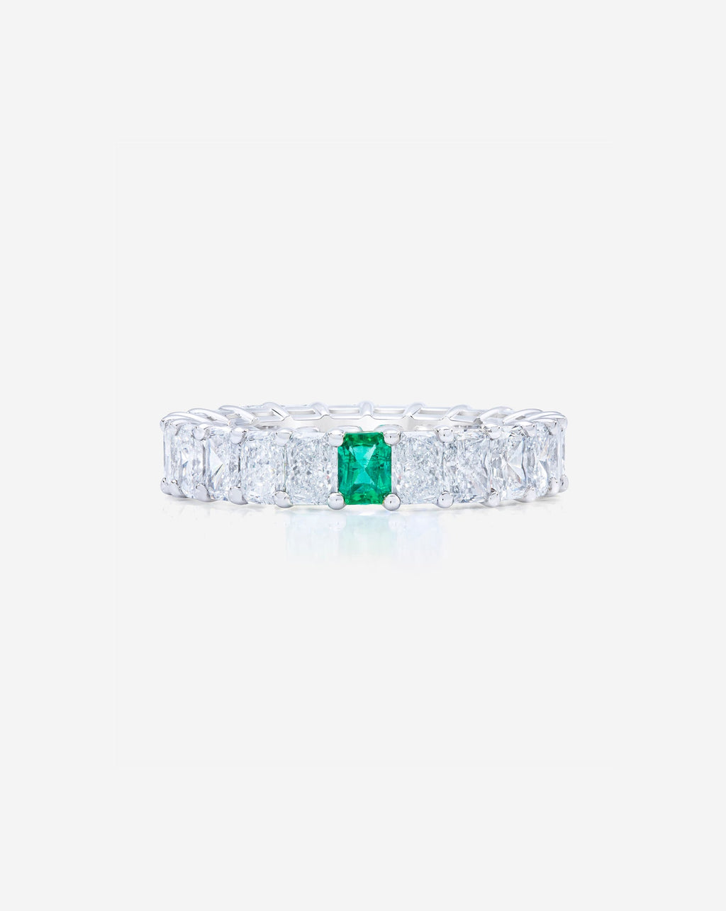 Radiant Diamond and Birthstone Eternity Band