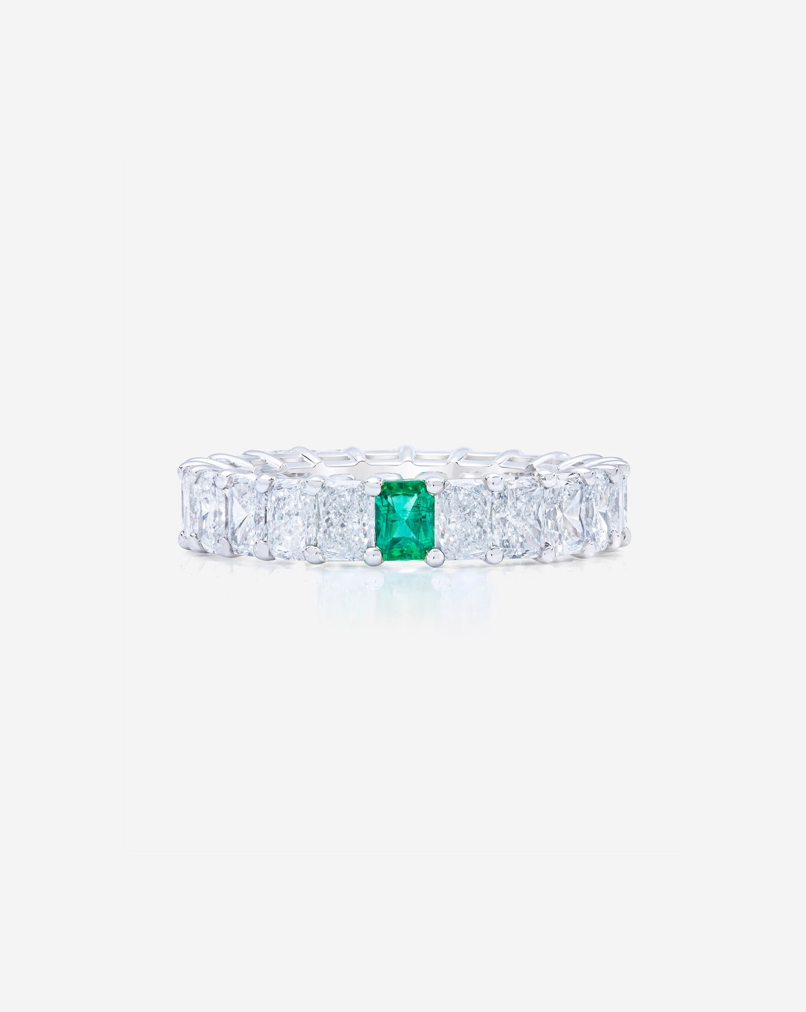 Radiant Diamond and Birthstone Eternity Band