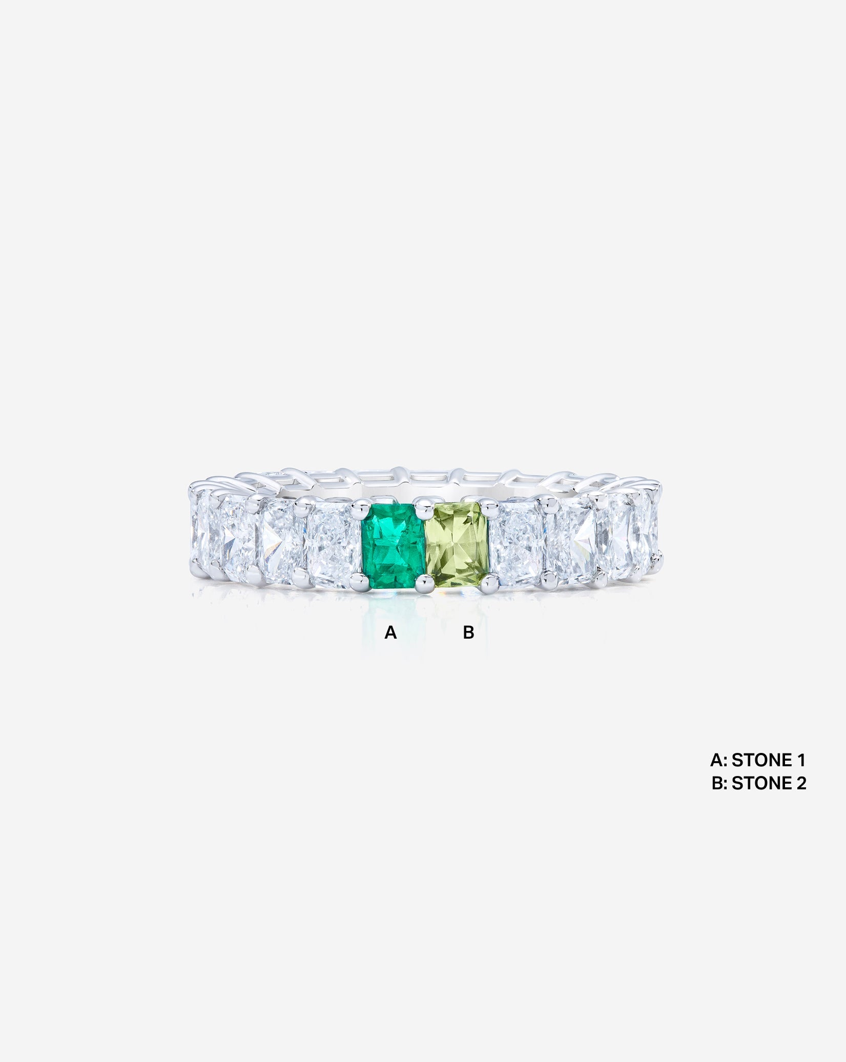 Radiant Diamond and Birthstone Eternity Band