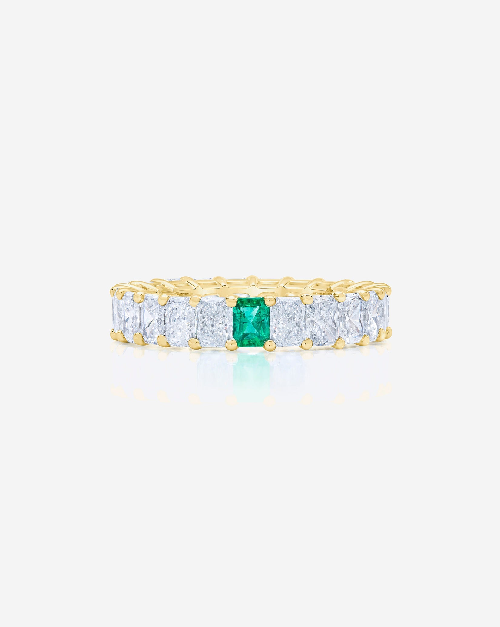 Radiant Lab Diamond and Birthstone Eternity Band