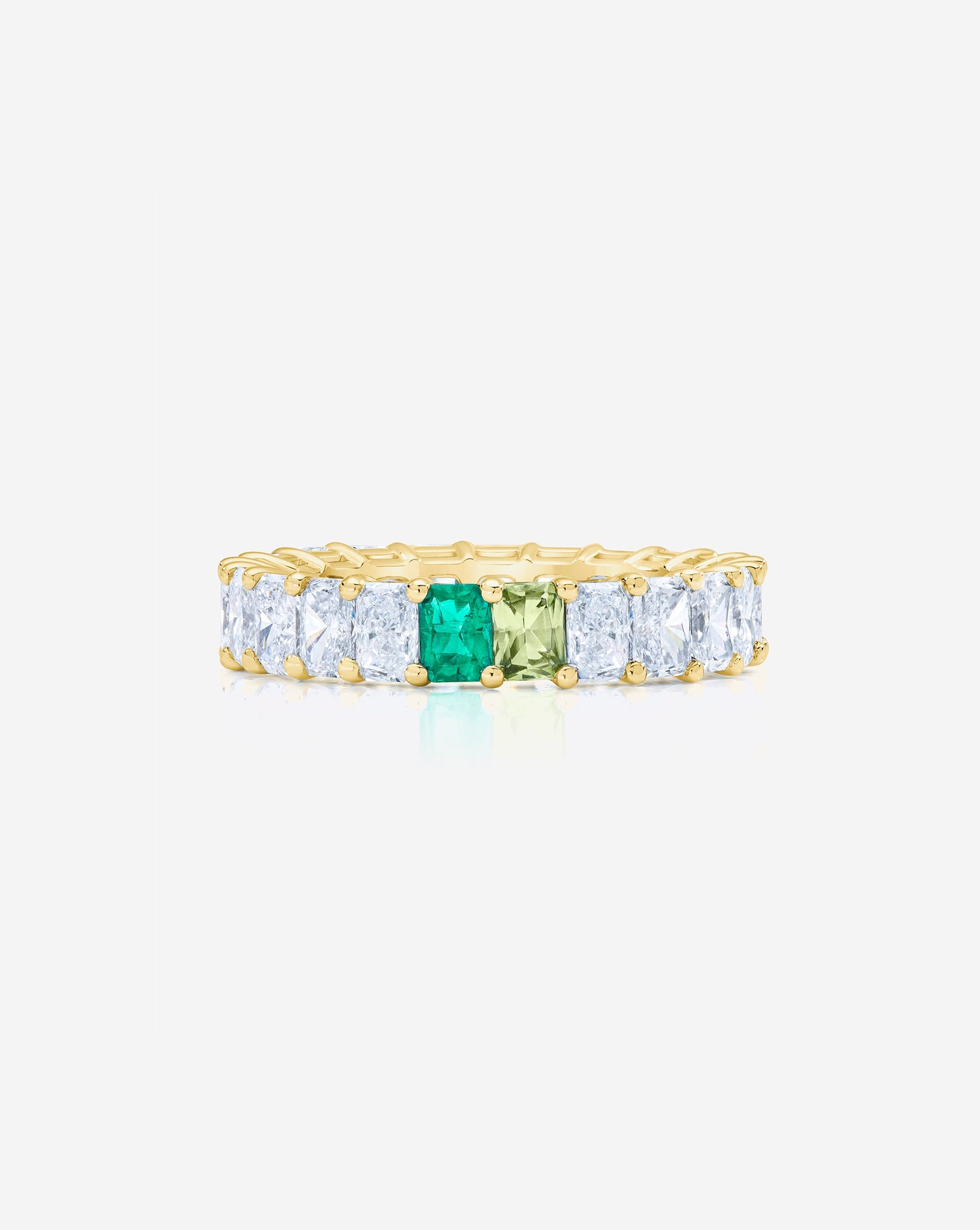 Radiant Diamond and Birthstone Eternity Band