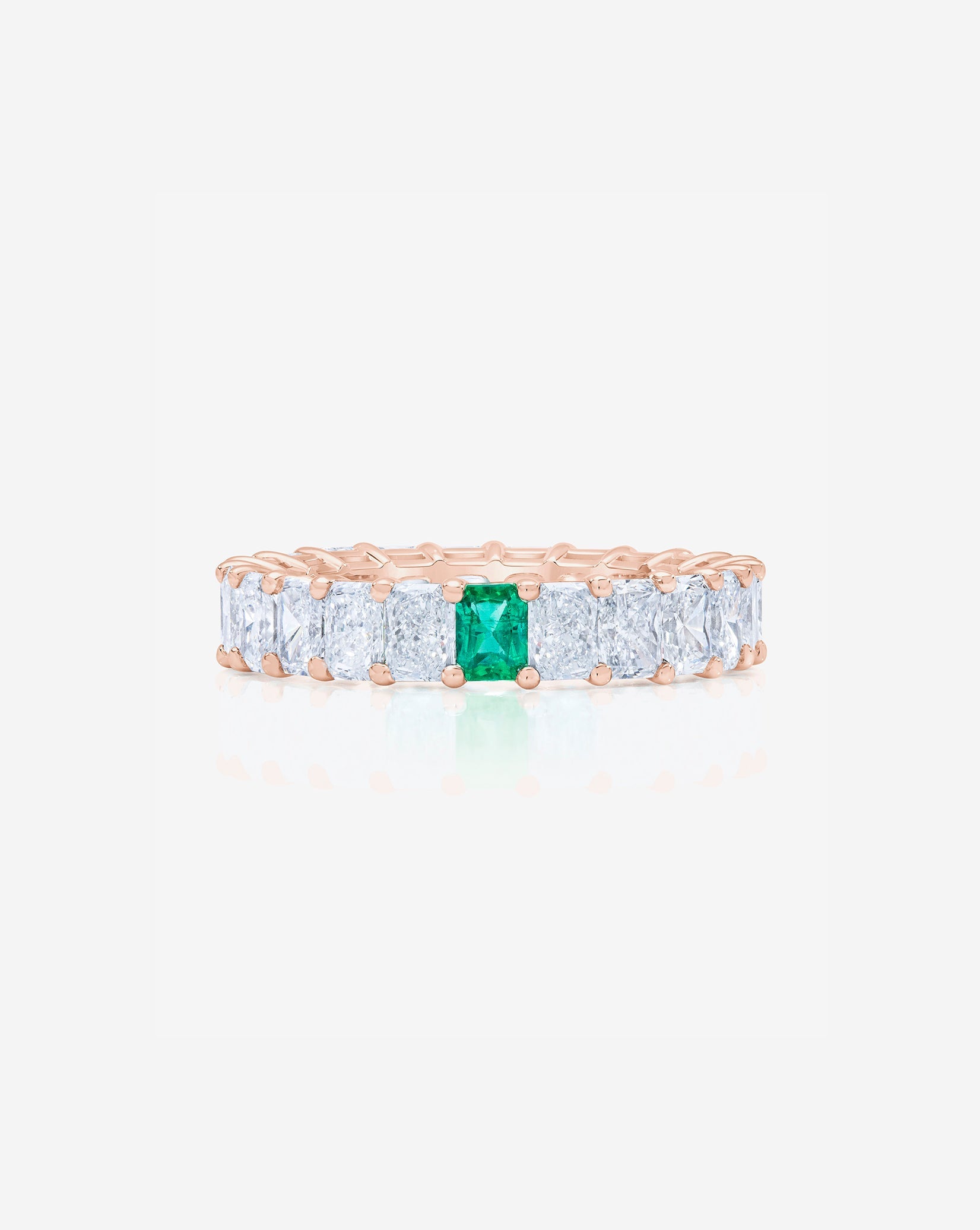Radiant Lab Diamond and Birthstone Eternity Band