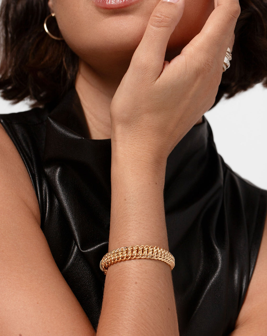 Gold Braided Chain Bracelet