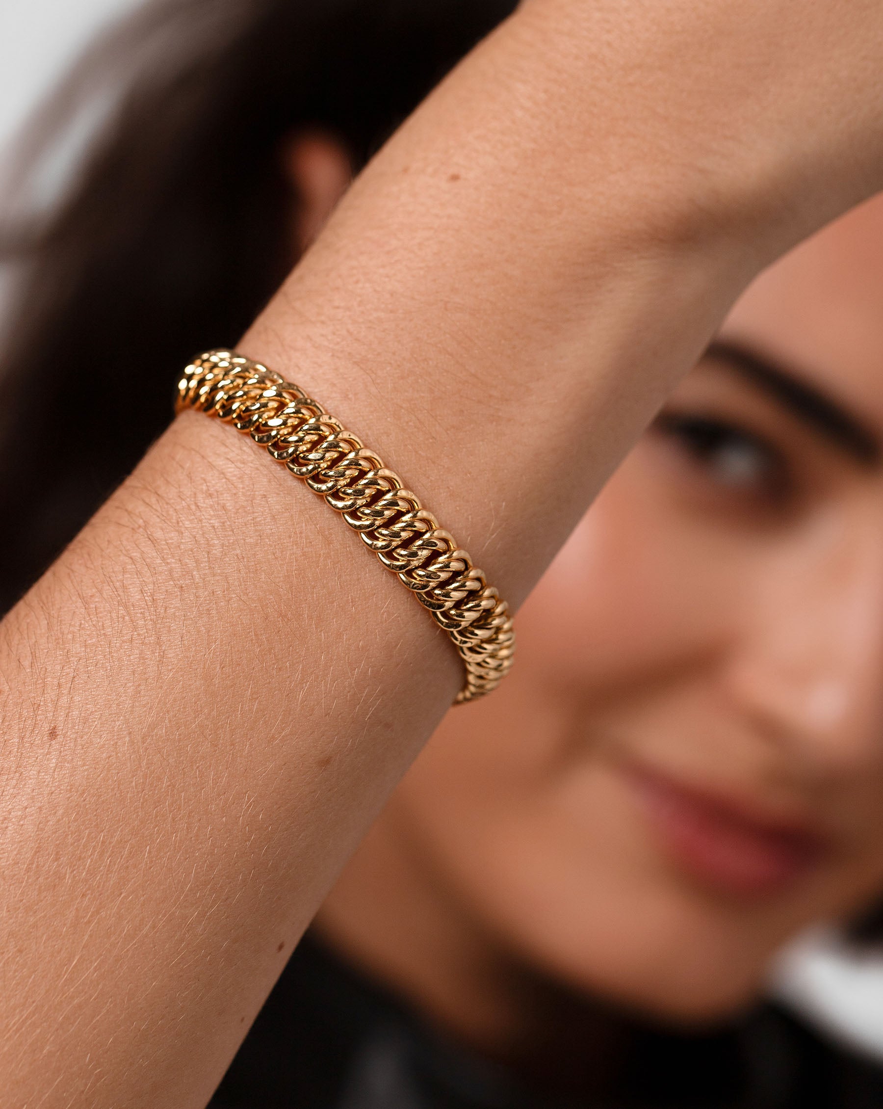 Gold Braided Chain Bracelet