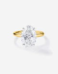 3.52 Oval Lab Diamond in Cloud Solitaire Hidden Halo