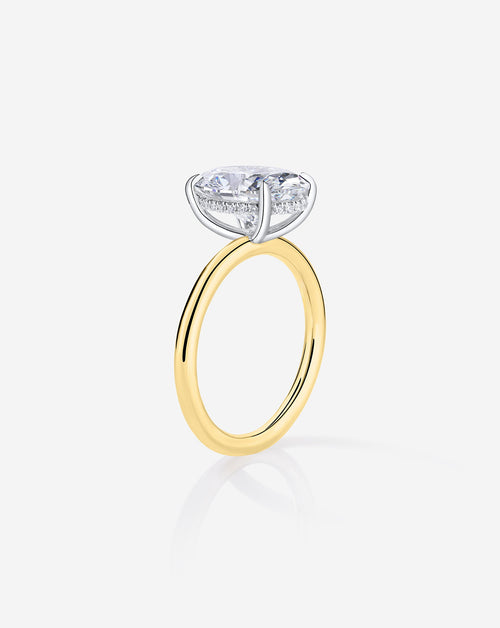 3.45 Oval Lab Diamond in Cloud Solitaire Hidden Halo