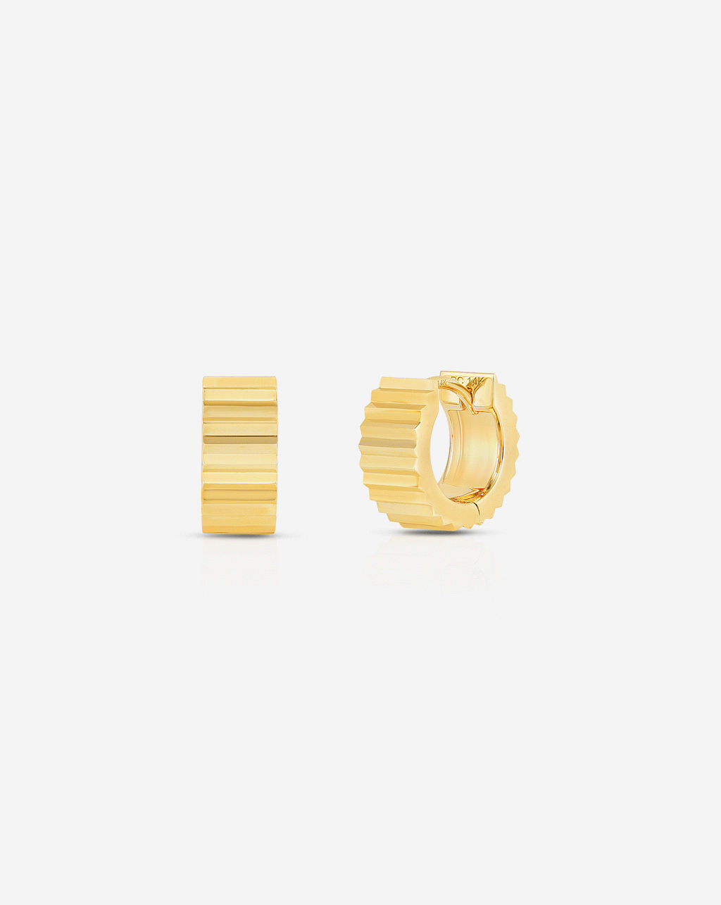 Wide Fluted Gold Hoops