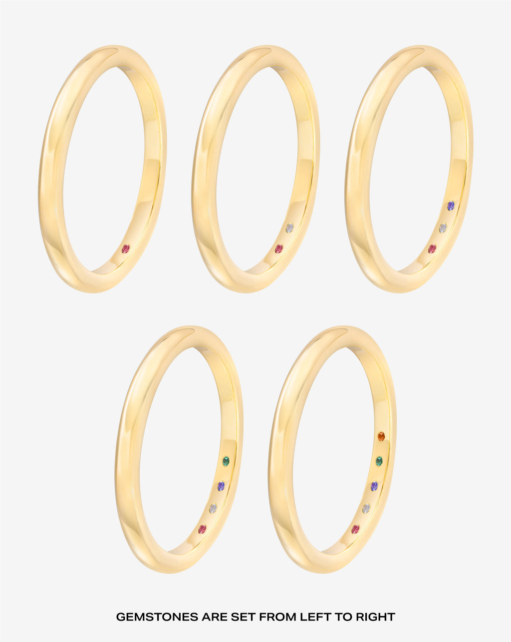 2 mm Classic Gold Band with Birthstone