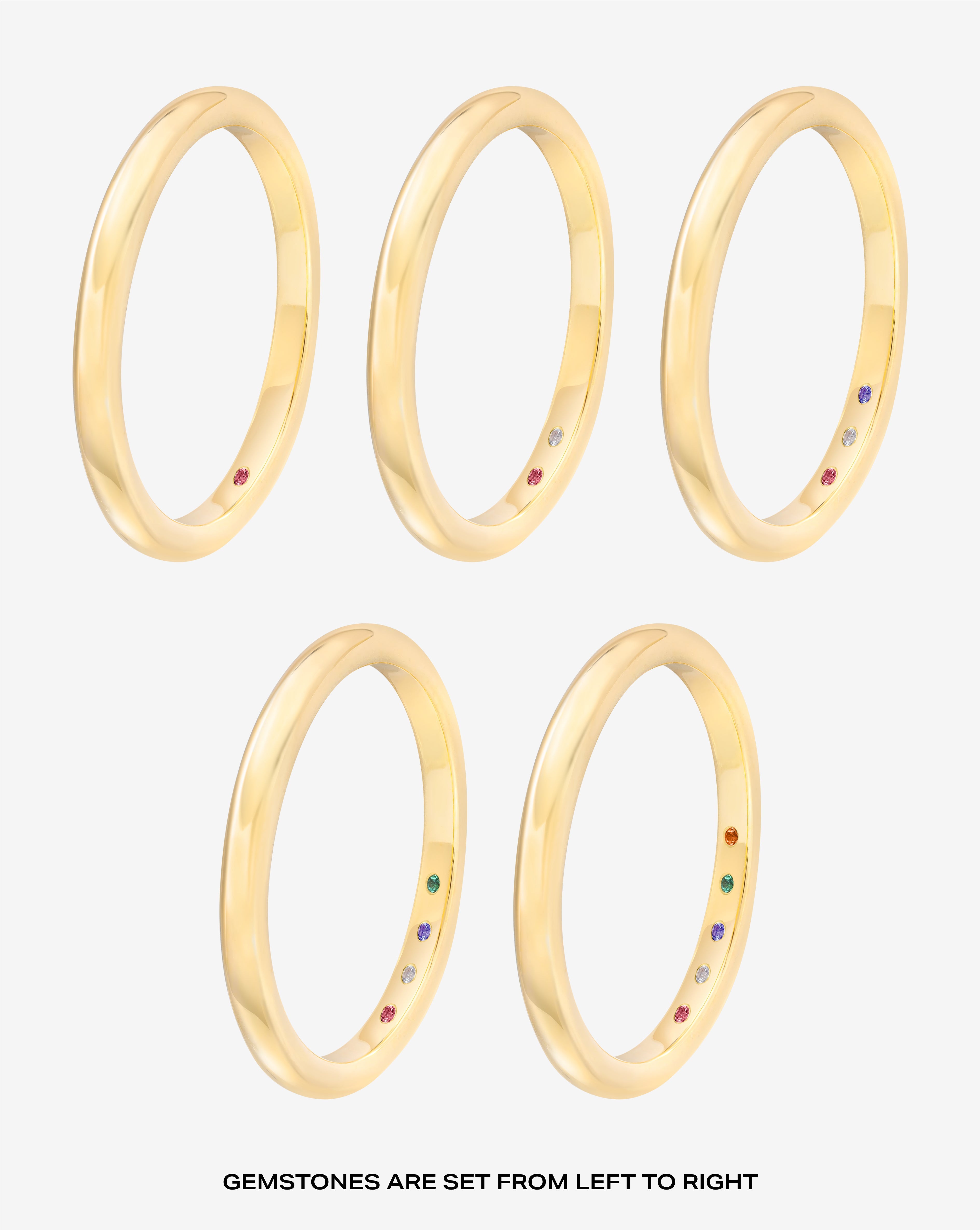 2 mm Classic Gold Band with Birthstone