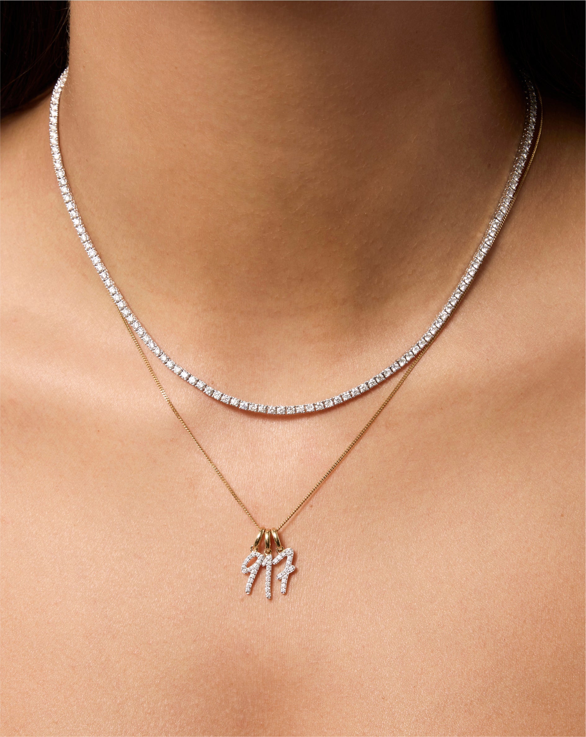 Diamond Number Pendant