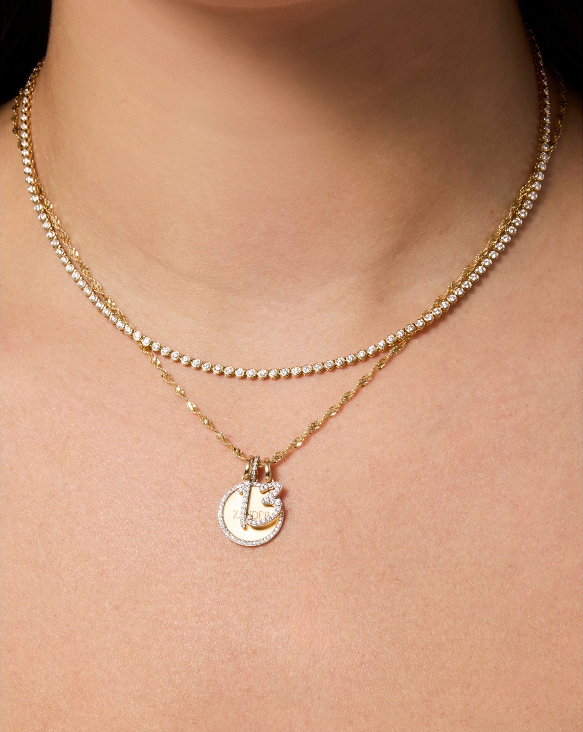 Diamond Number Pendant