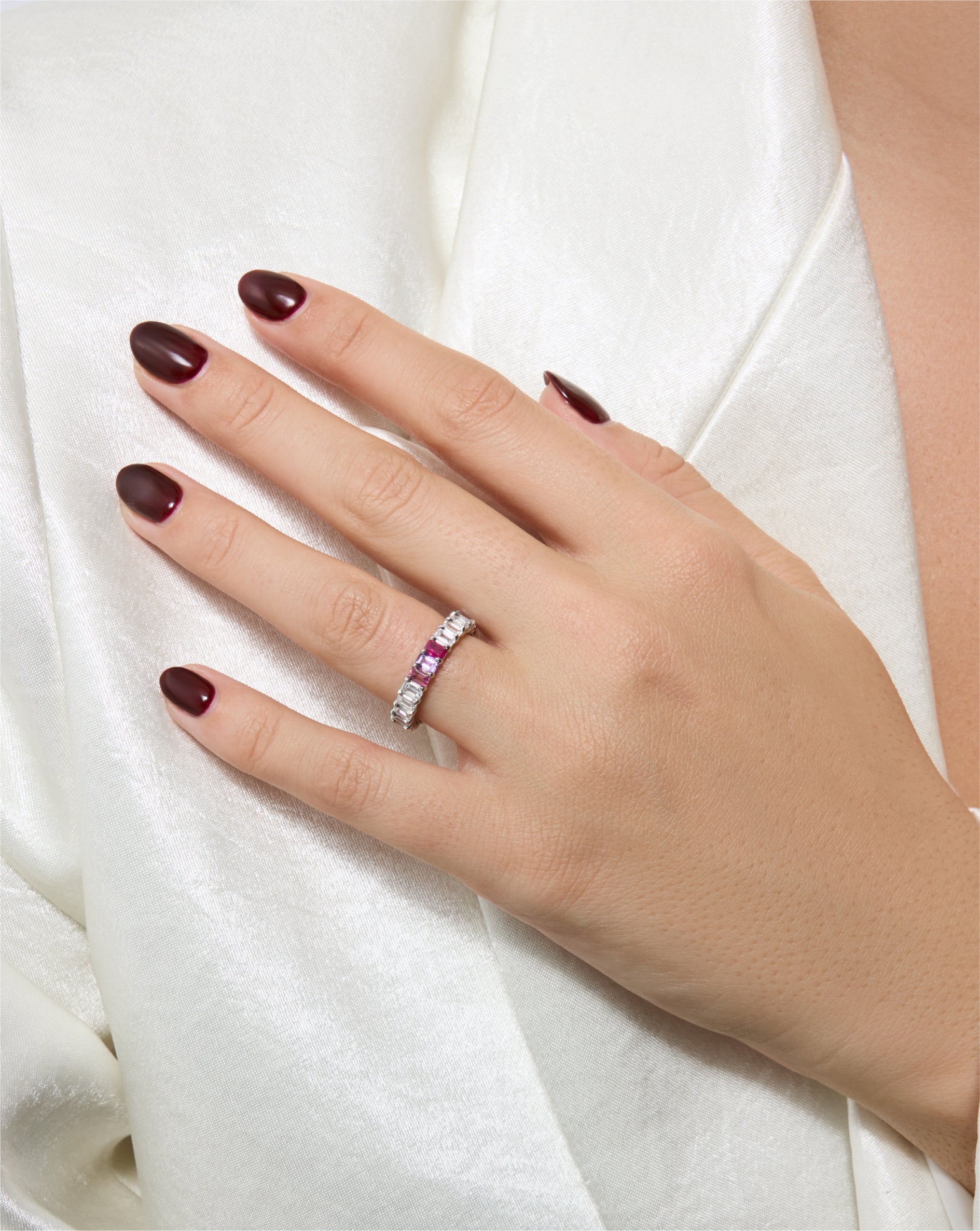 Emerald Diamond and Birthstone Eternity Band