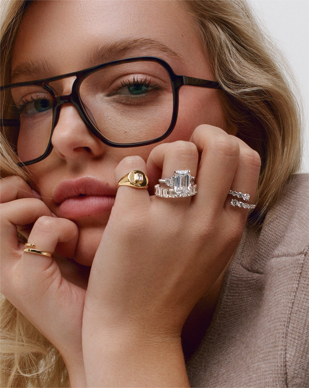 Emerald Lab Diamond and Birthstone Eternity Band
