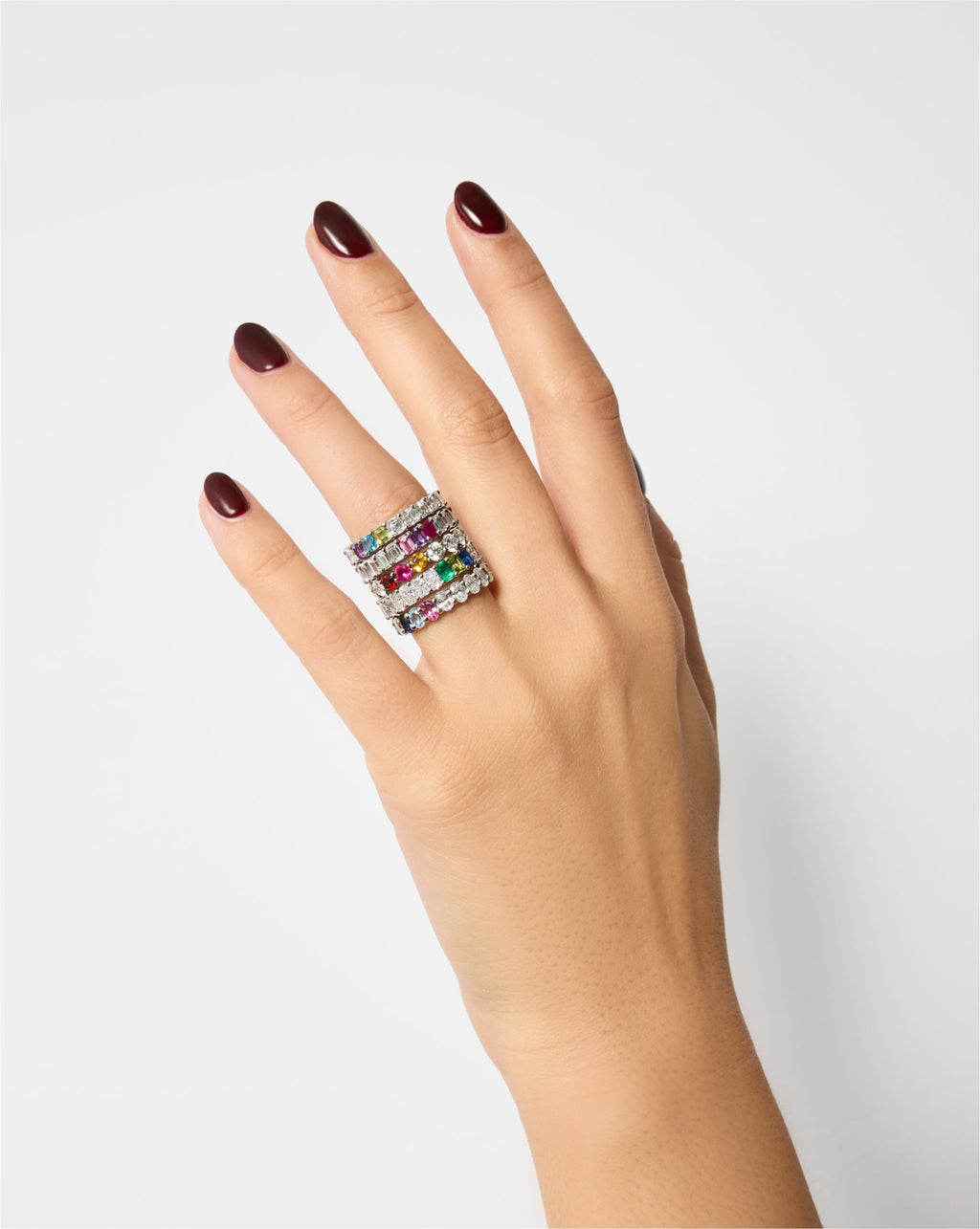 Oval Diamond and Birthstone Eternity Band