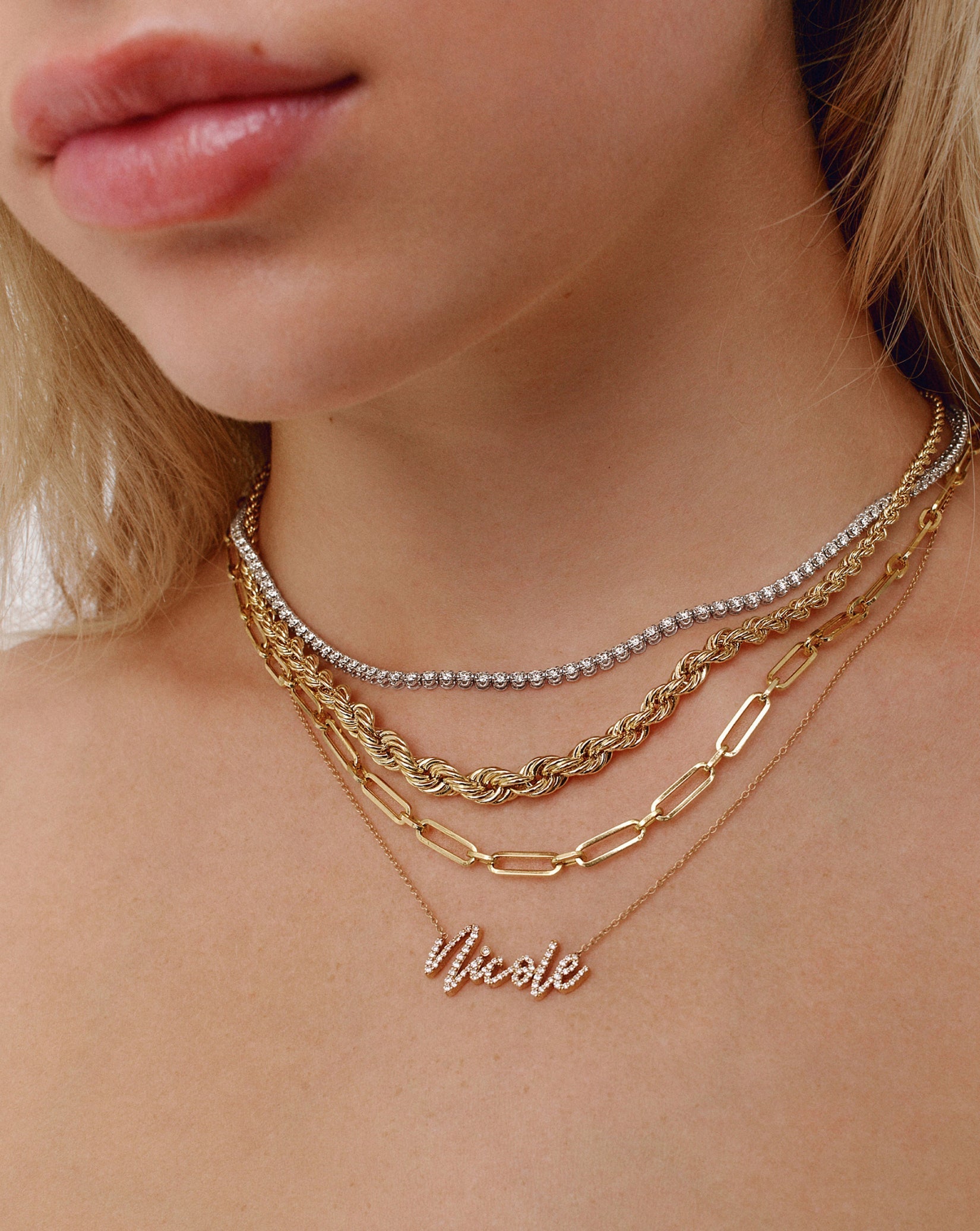 Personalized Diamond Script Name Necklace