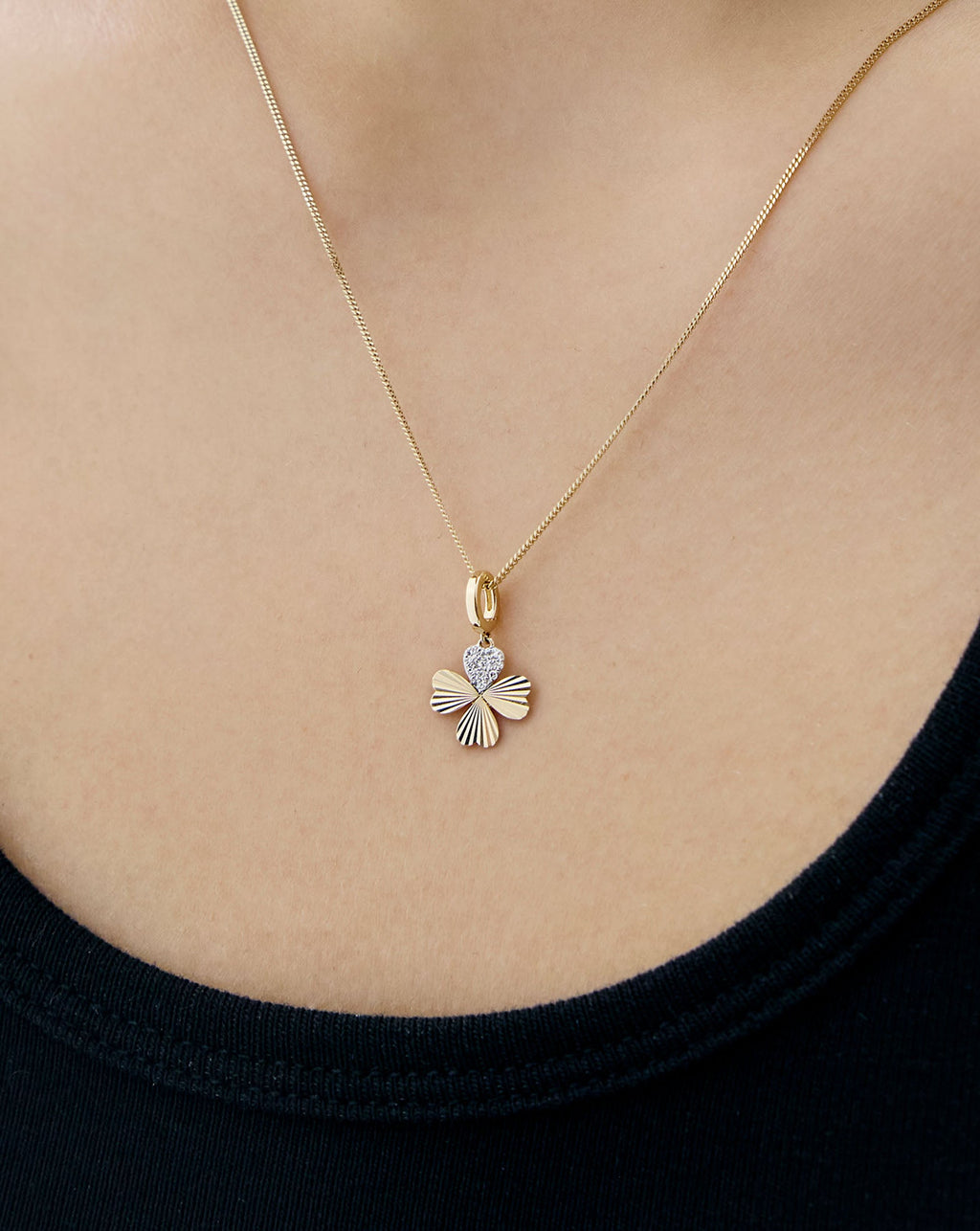 Pavé Diamond Clover Charm